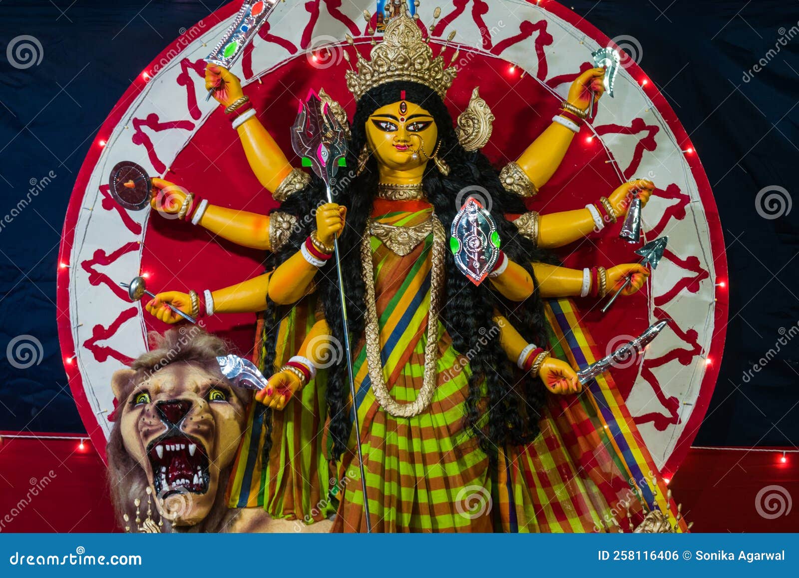 A Beautiful Idol of Maa Durga Stock Photo - Image of mythology ...