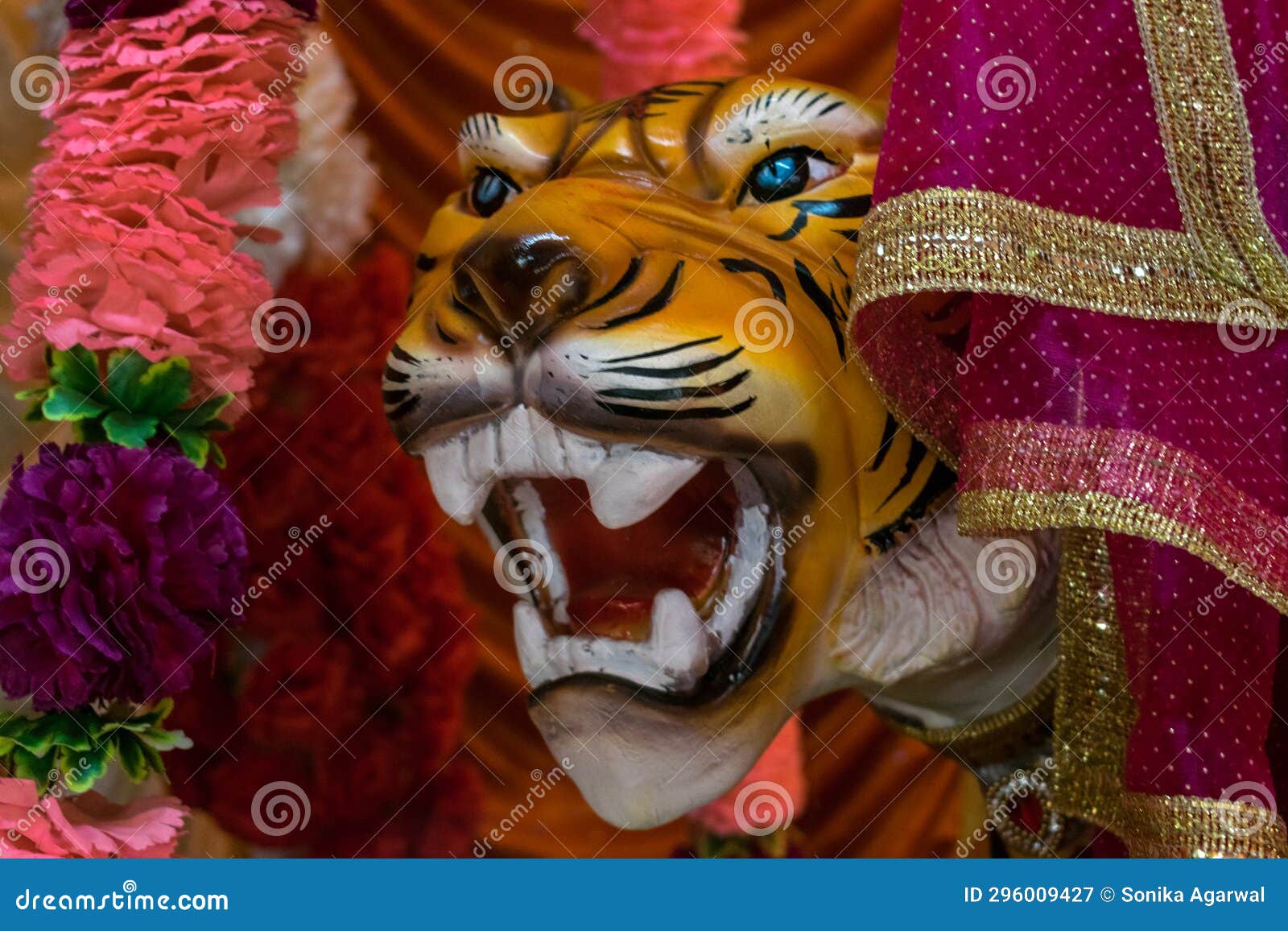 a beautiful idol of maa durga's vahan