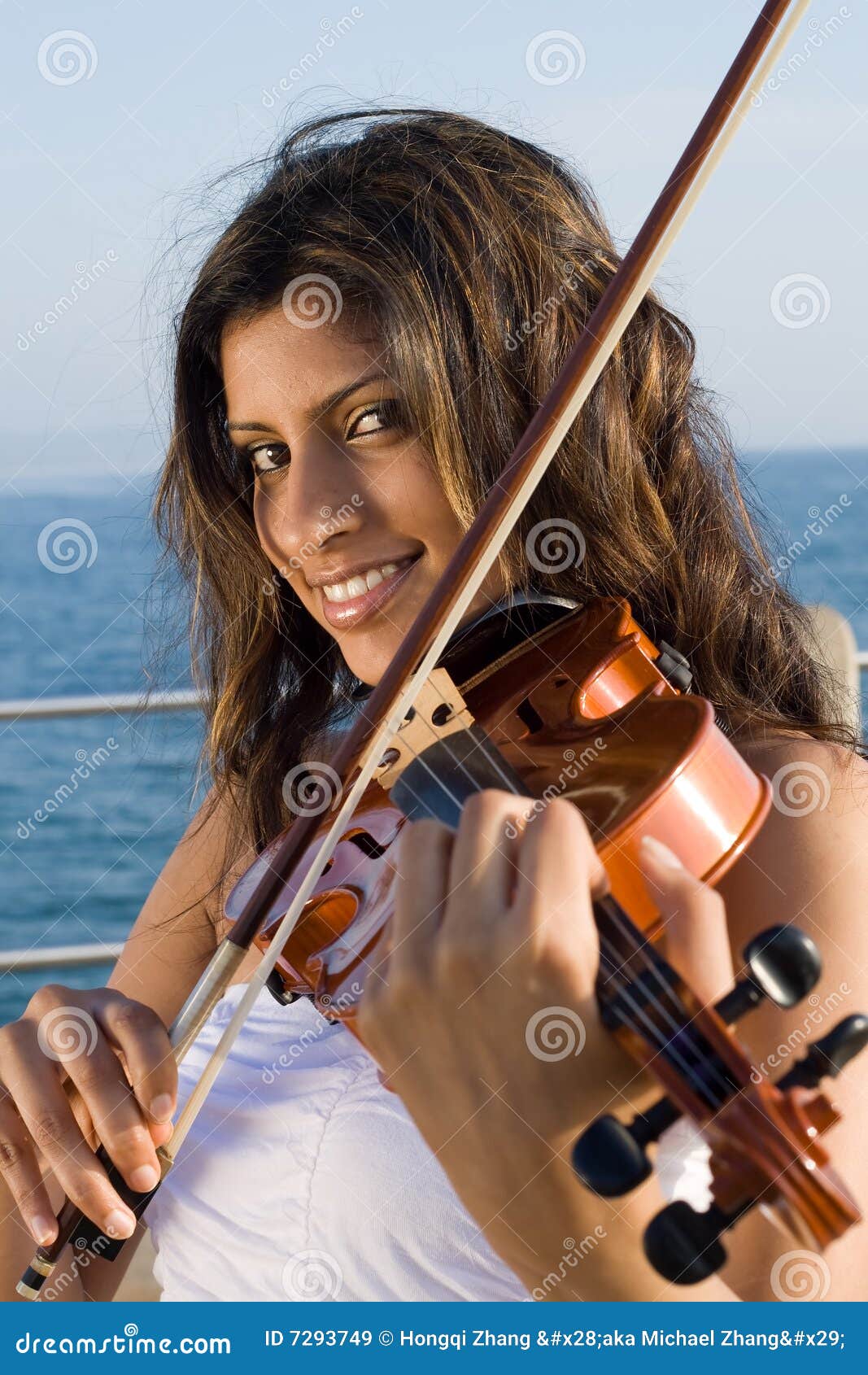 Beautiful indian violinist stock image. Image of asian 7293749