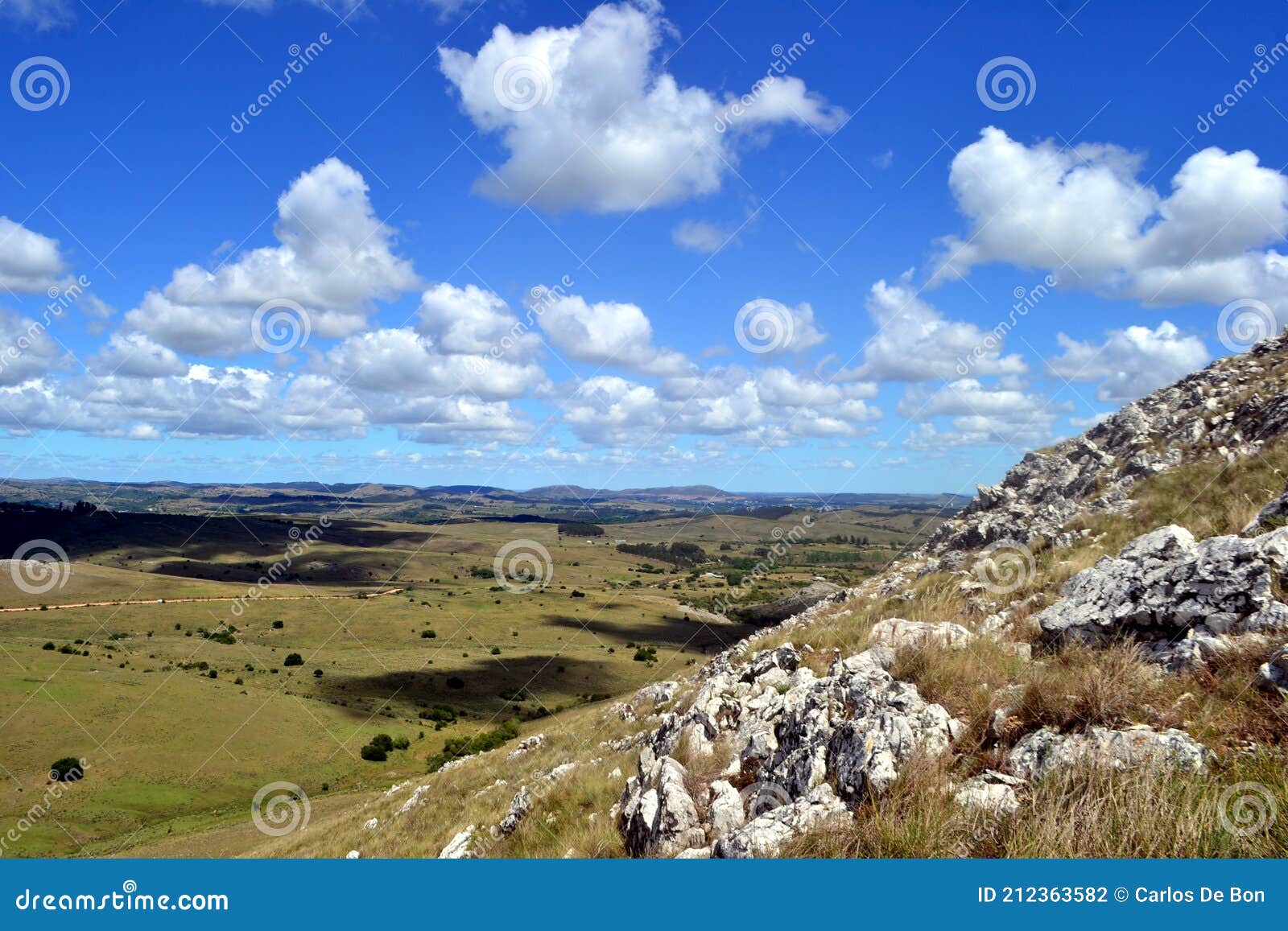 view from the rocky side of the cerro campanero en minas, lavalleja, uruguay
