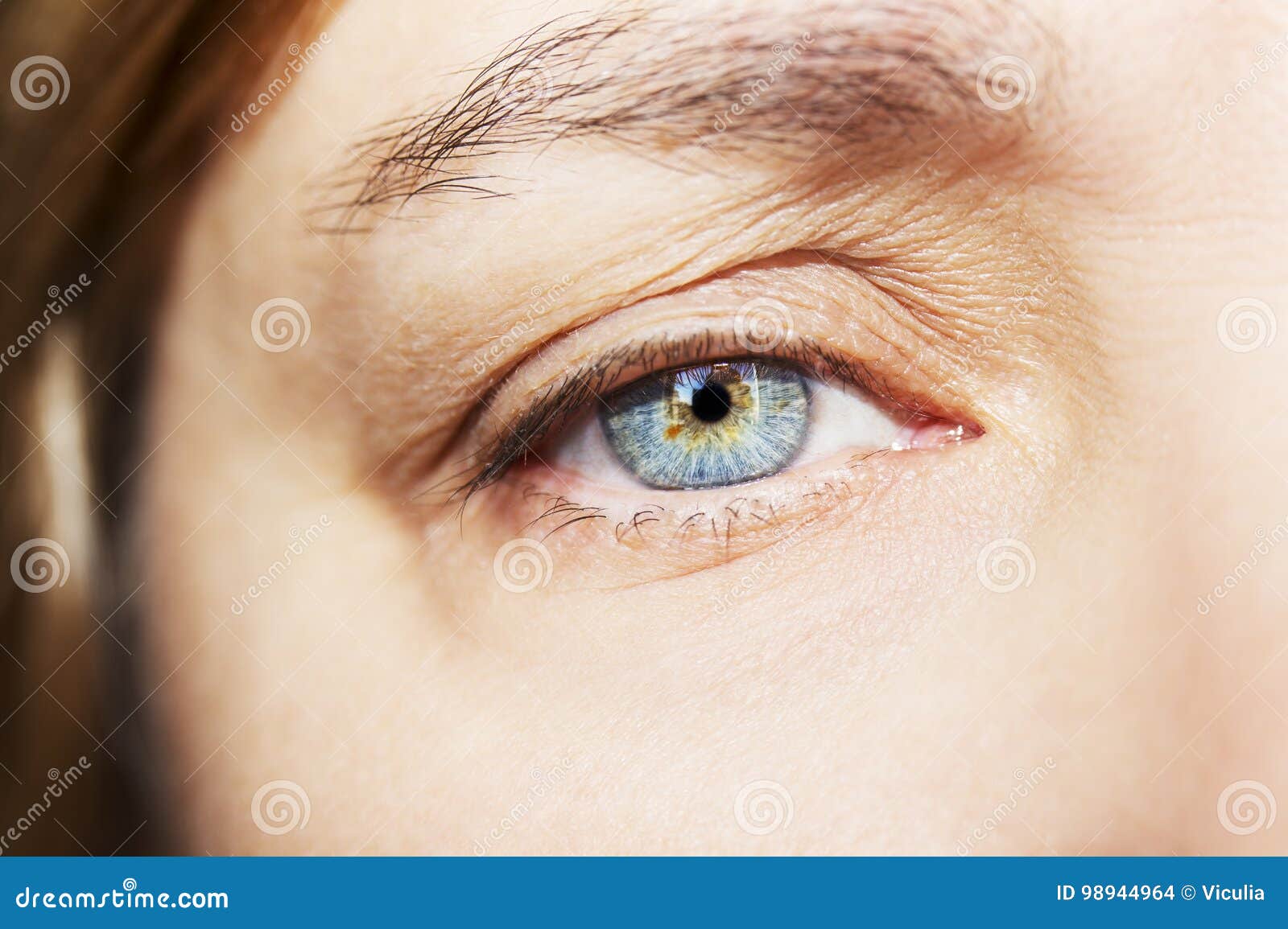 a beautiful insightful look woman`s eye. close up shot