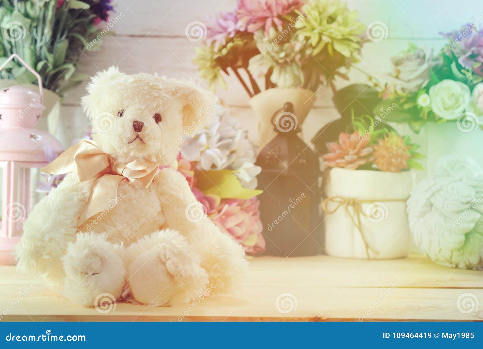 Beautiful Interior Decoration Teddy Bear with Home Related Objects