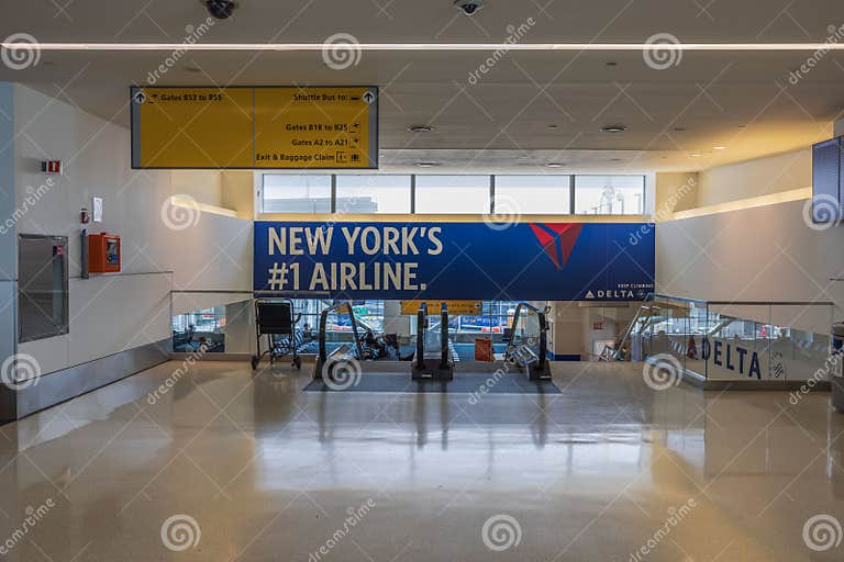 Beautiful Interior View of JFK Airport. Delta Airline Advertisement ...
