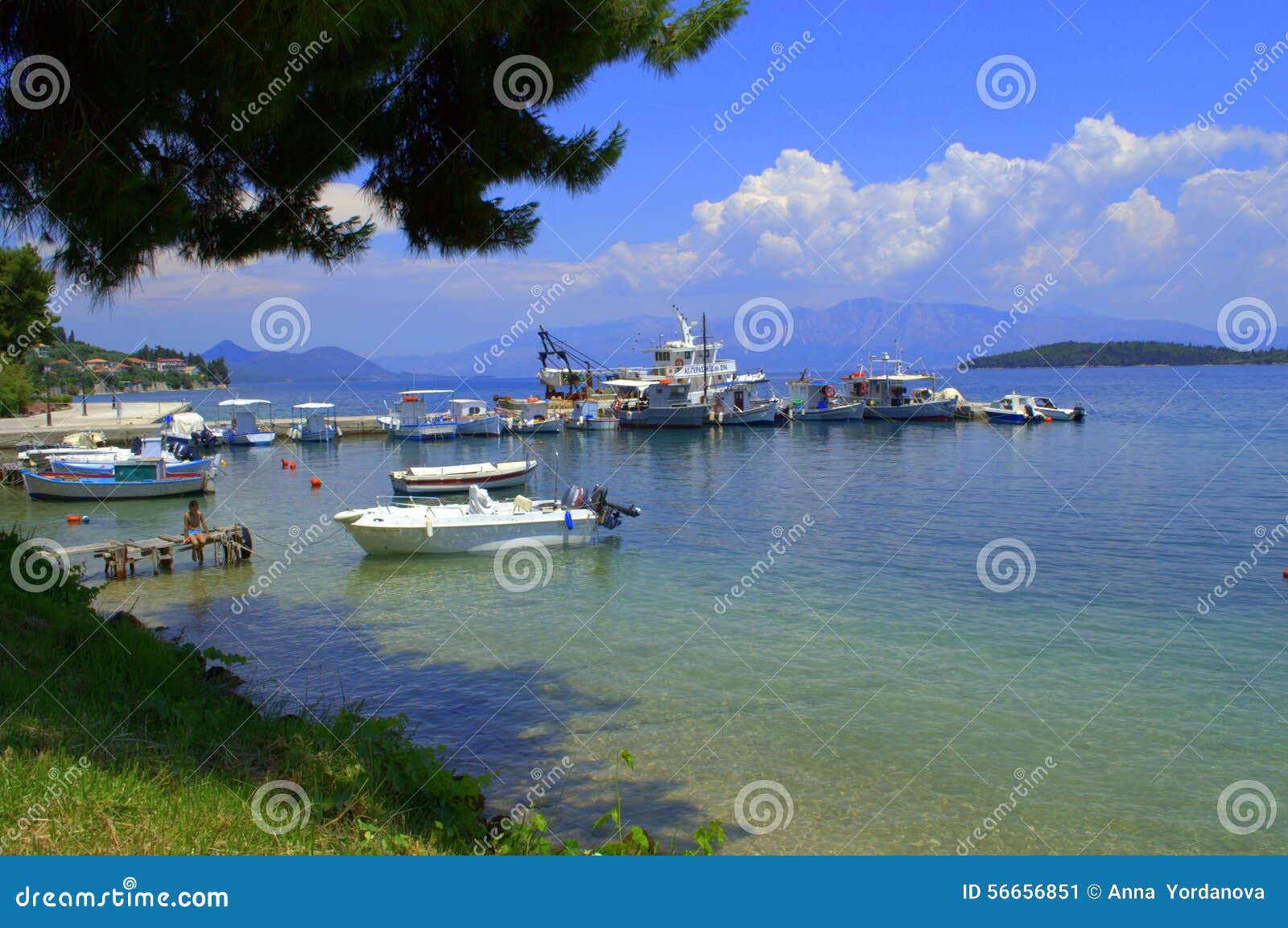 Beautiful Ionian Sea Bay,Greece Editorial Photo - Image of motorboats ...