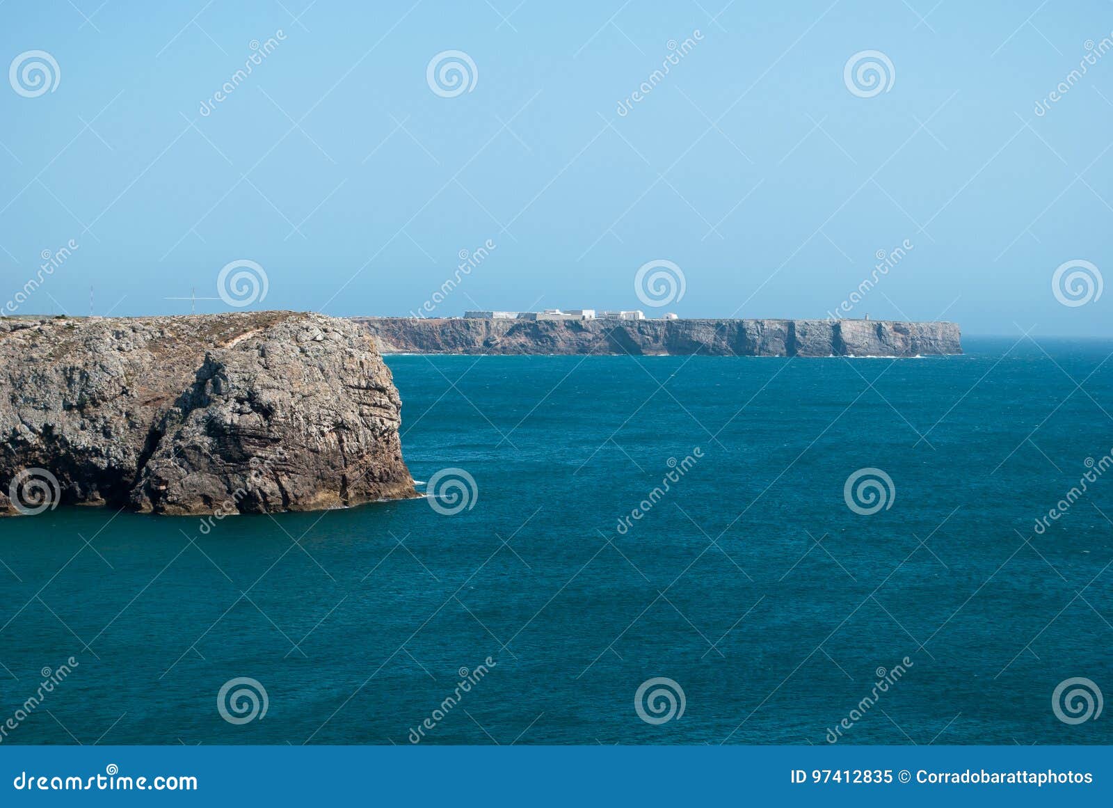 the beautiful jagged coastline on the atlantic ocean with a blue sea