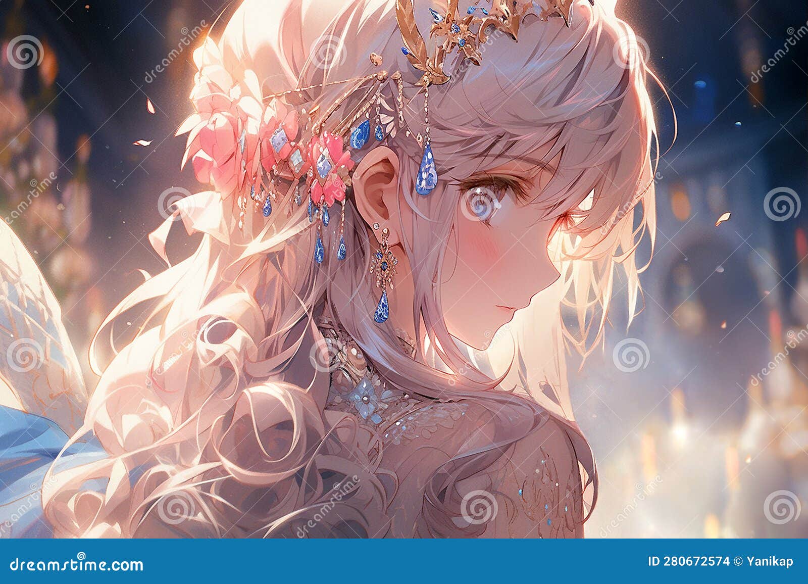 Beautiful Japanese Anime Girl Stock Illustration - Illustration of ...