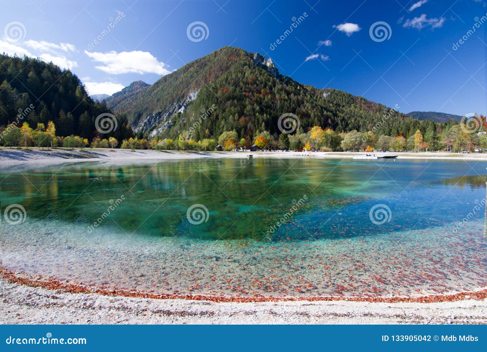 beautiful jasna lake at kranjska gora in slovenia