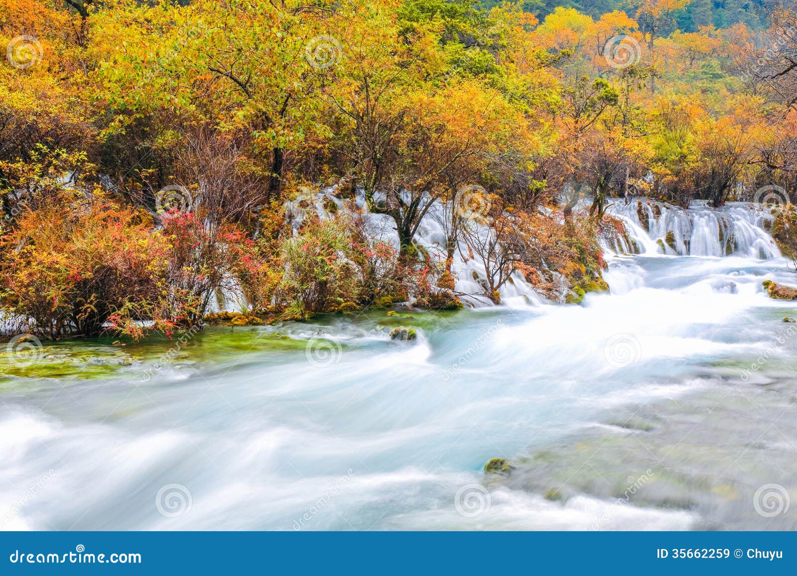 Beautiful Jiuzhaigou In Autumn Stock Image Image Of Stream Beautiful