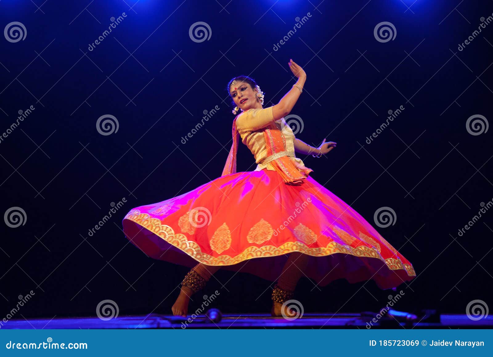 Beautiful kathak dancer editorial stock image. Image of hall ...