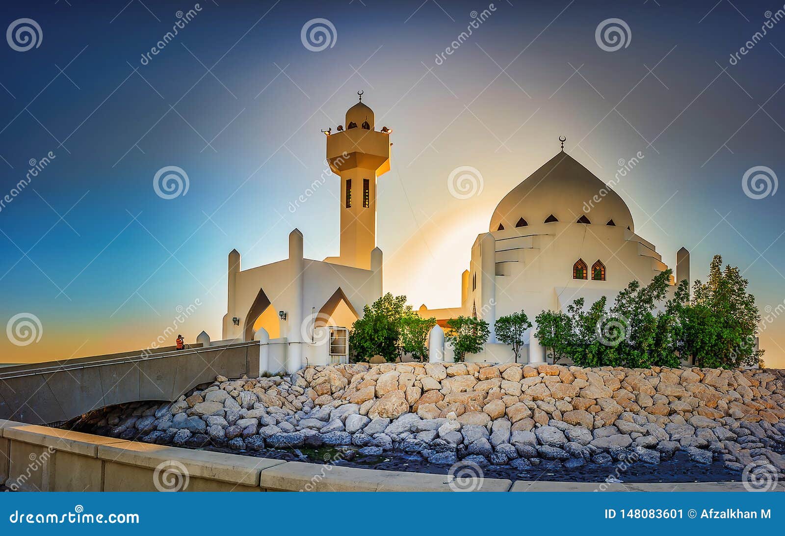 beautiful khobar mosque morning sunrise background saudi arabia