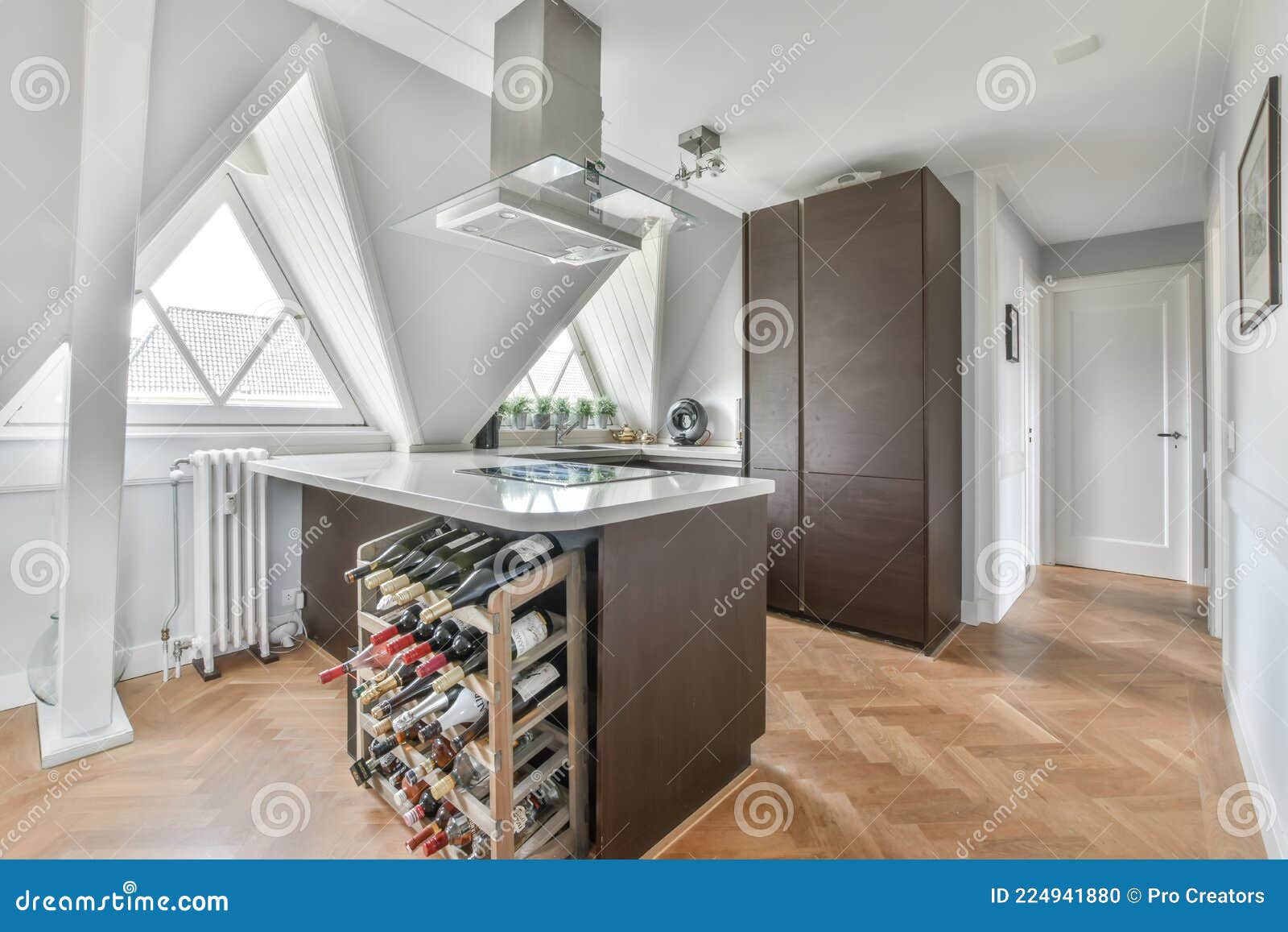 Beautiful kitchen design stock photo. Image of wealth - 224941880