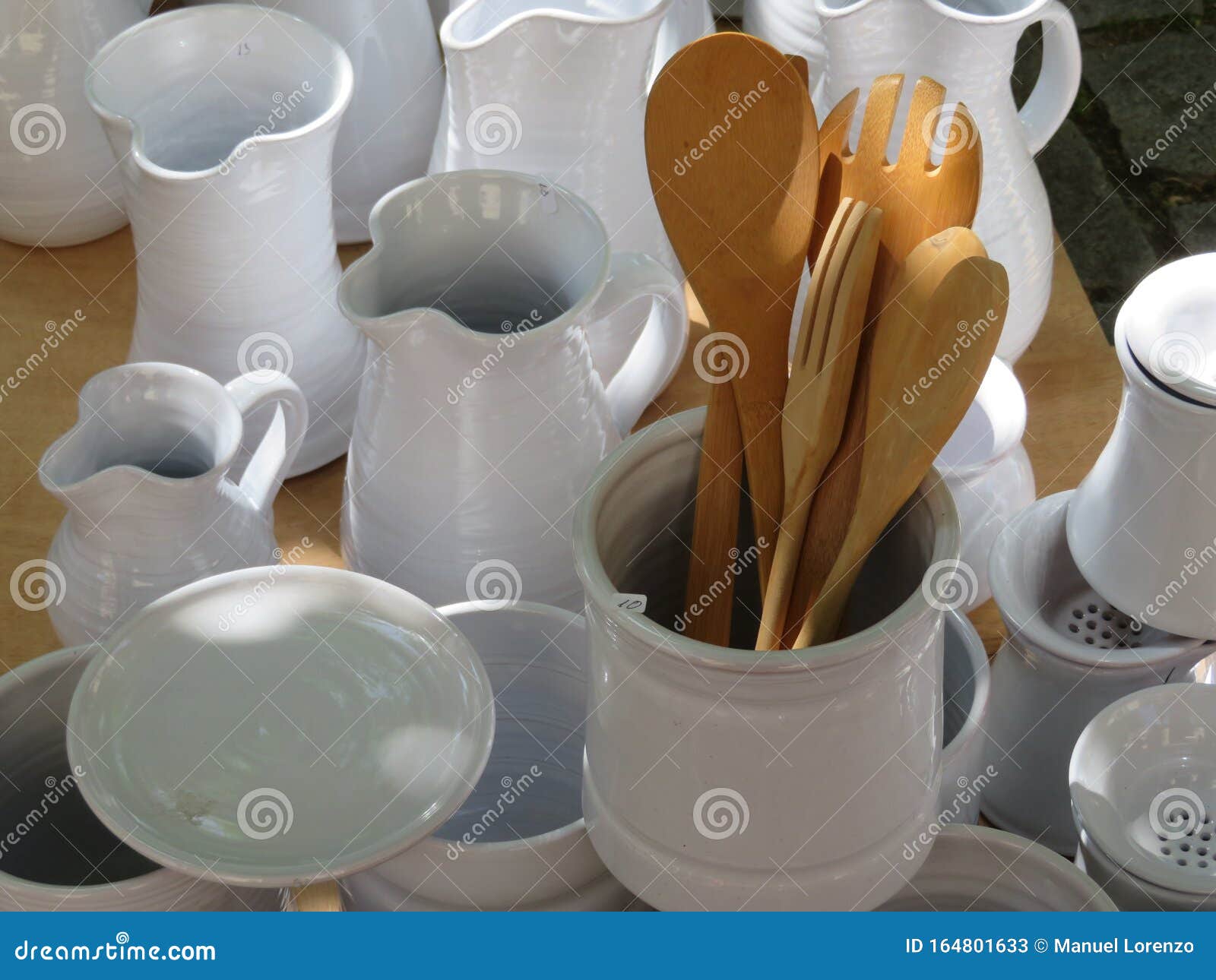 beautiful kitchen utensils made of clay by hand by expert hands