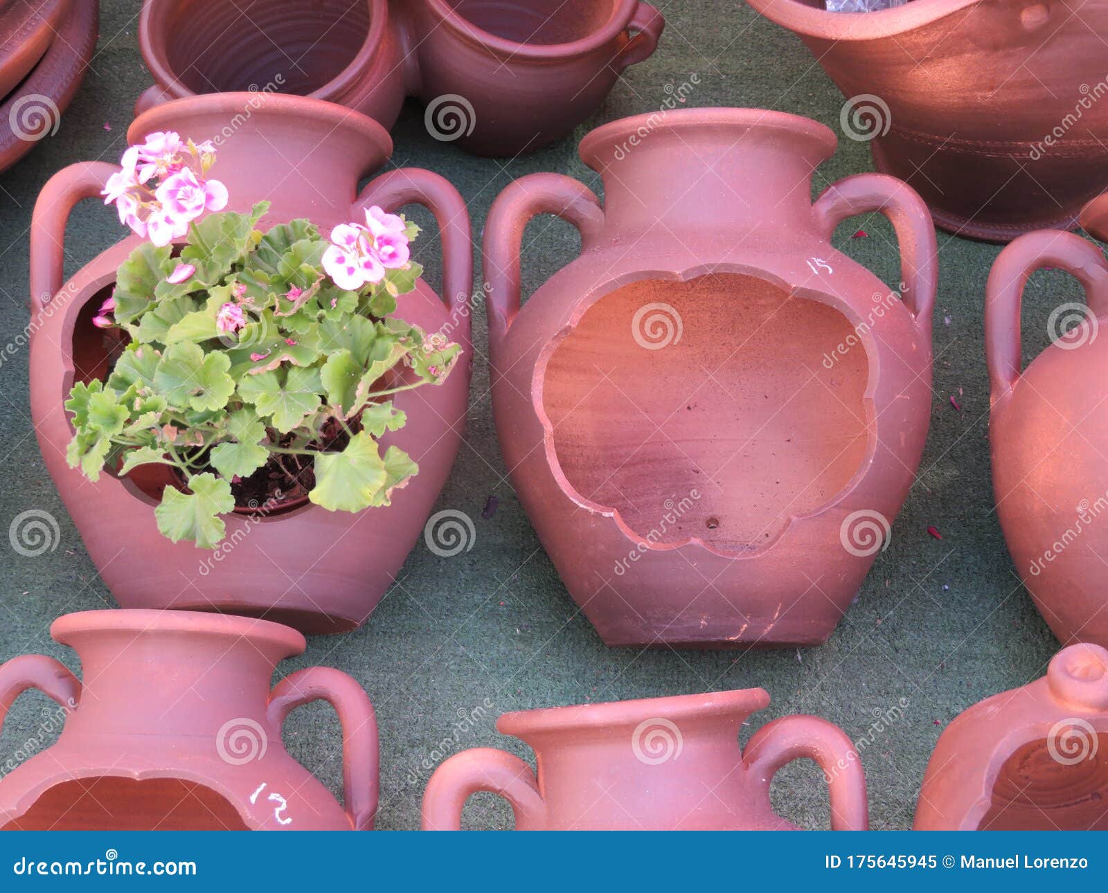 Beautiful Kitchen Utensils Made of Clay by Hand by Expert Hands Stock