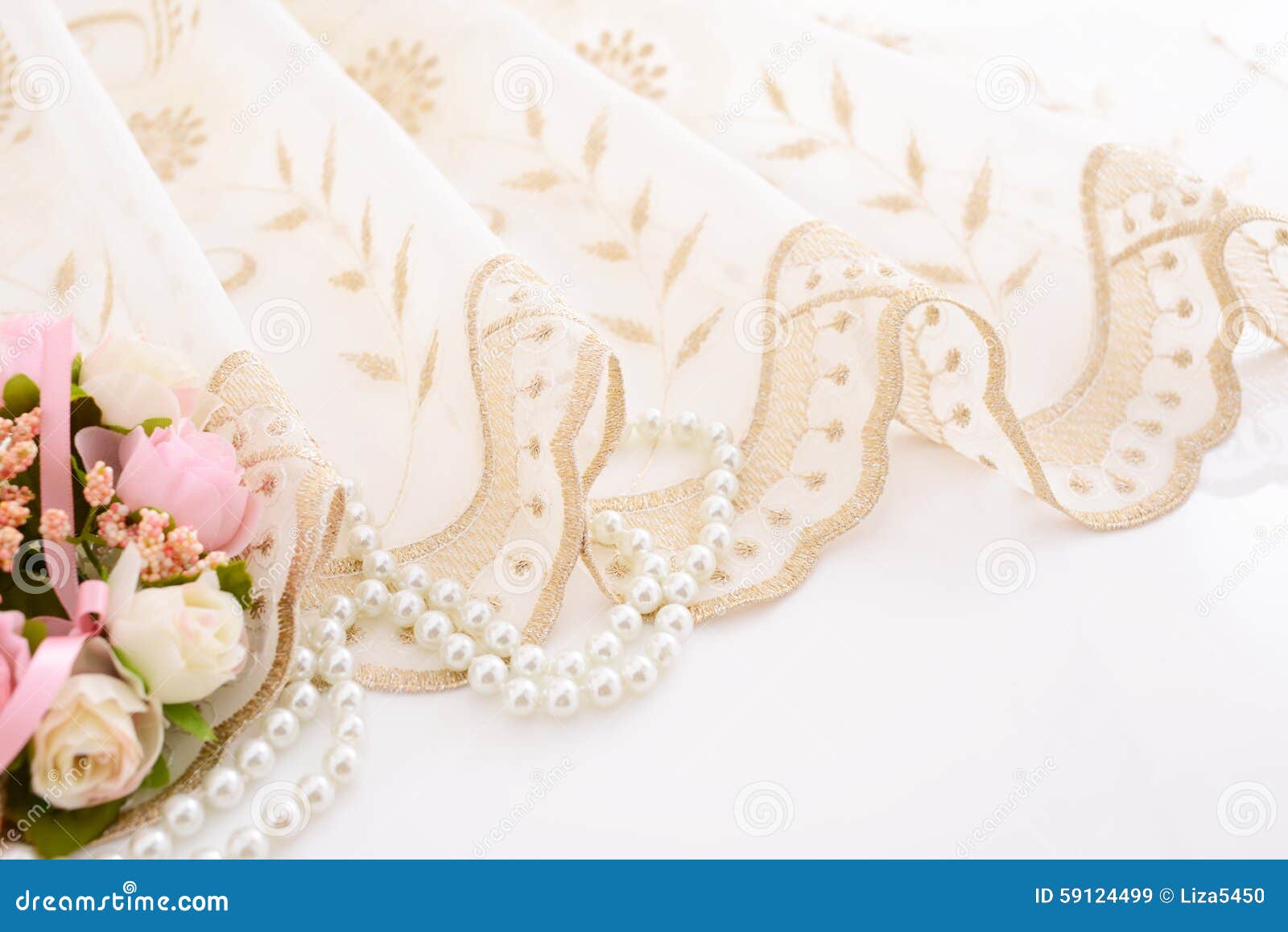 Beautiful Lace Fabric with Flowers Stock Image Image of bouquet
