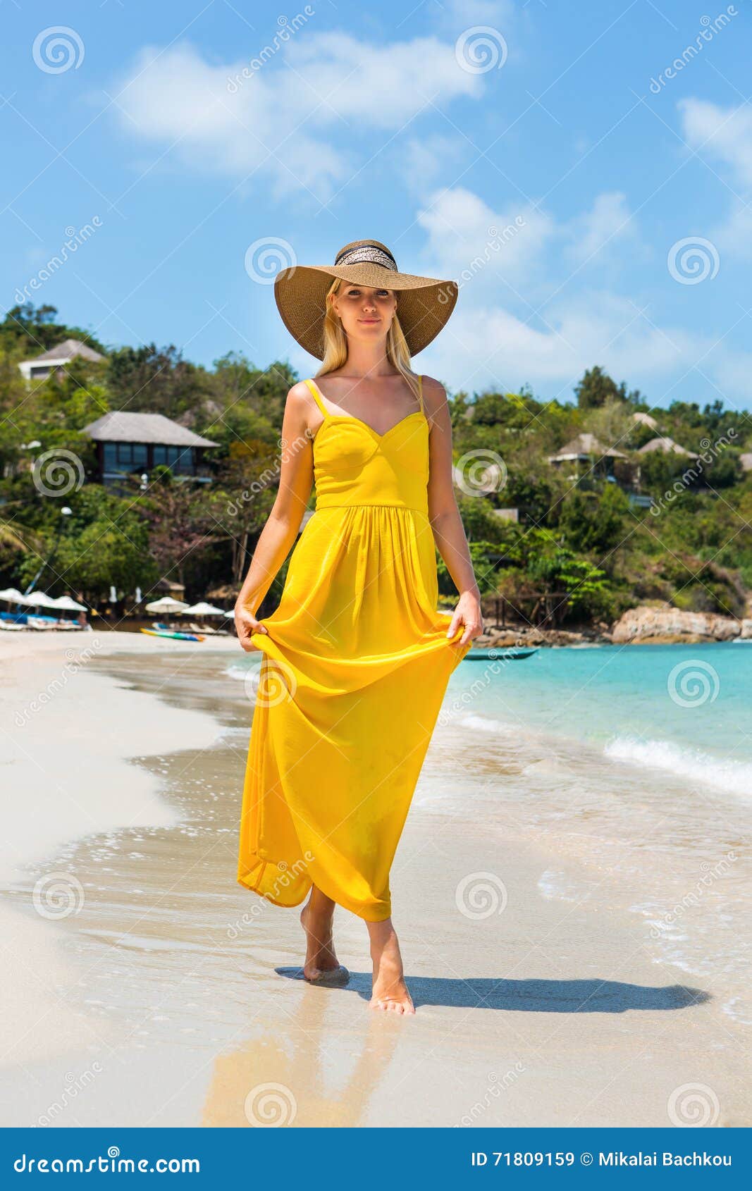 Beautiful Lady on the Beach Stock Image - Image of fashion, female ...