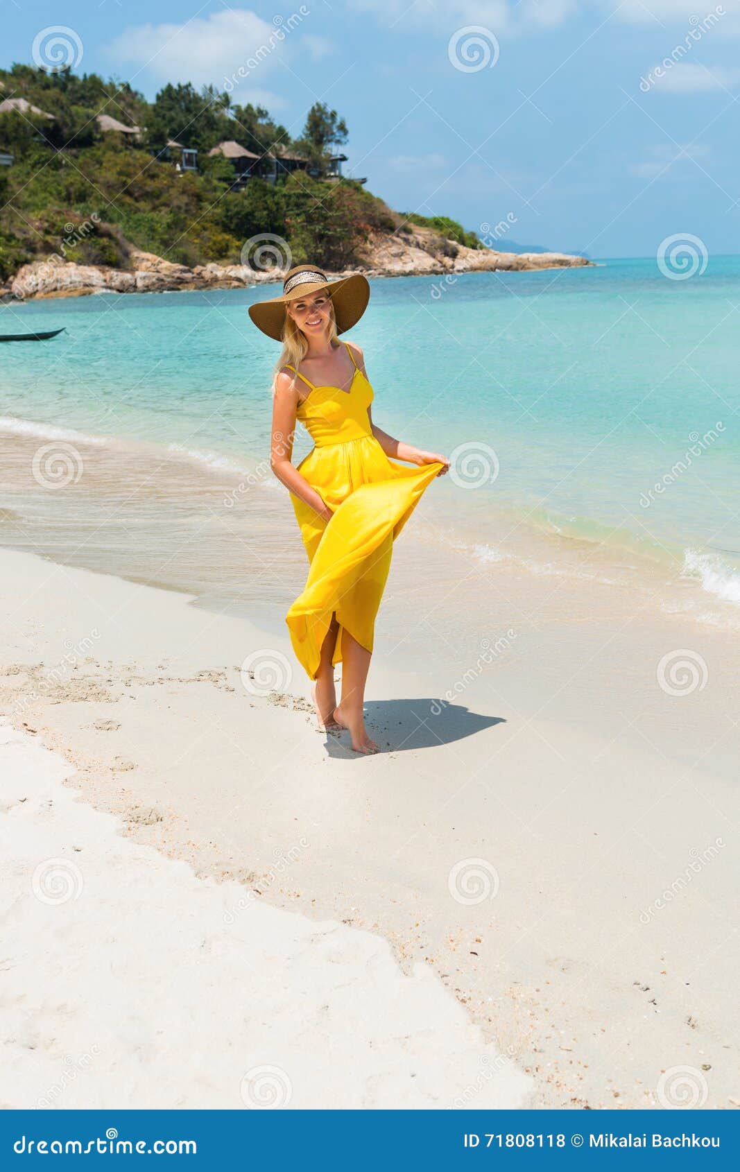 Beautiful Lady on the Beach Stock Photo - Image of sand, landscape ...