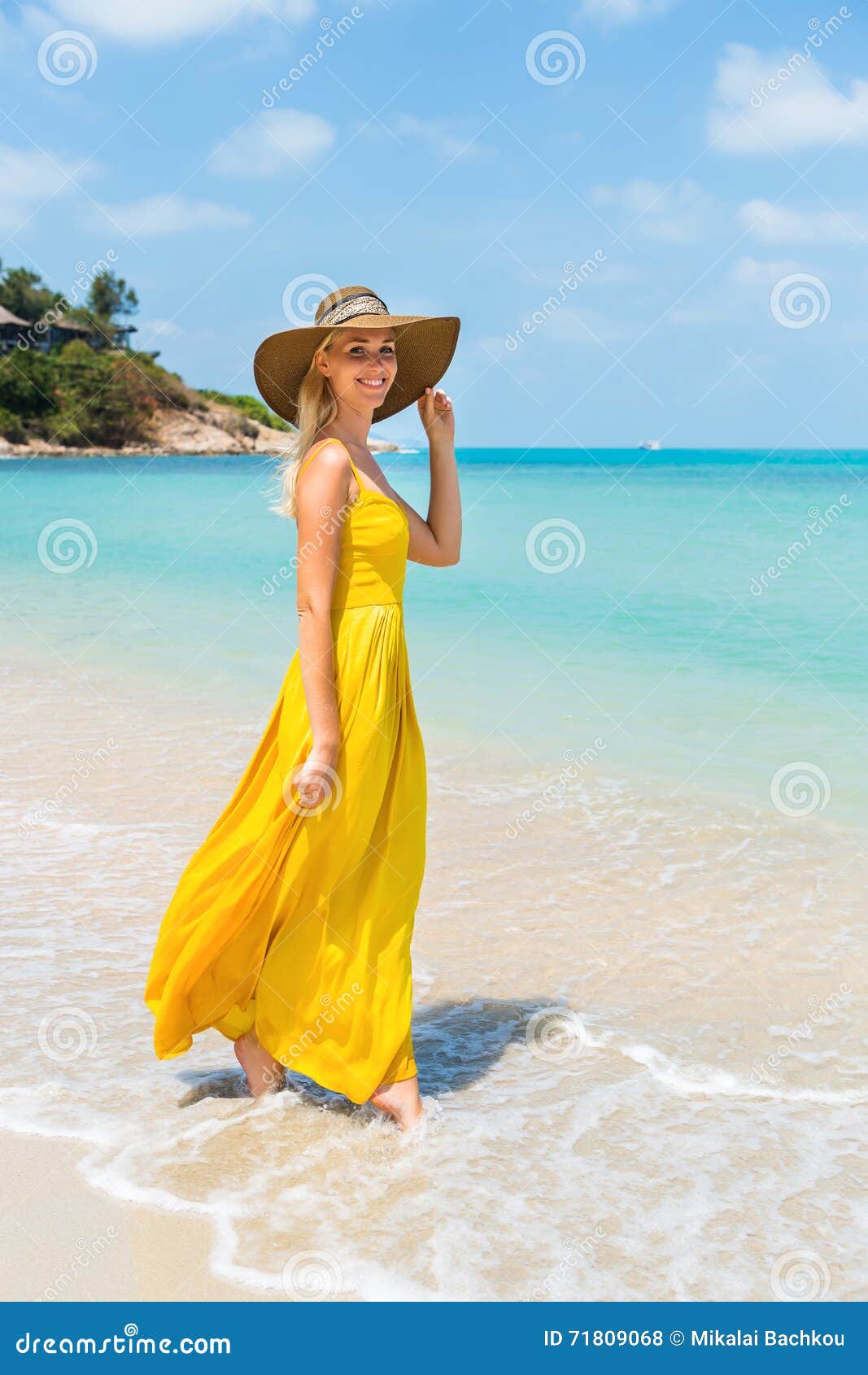 Beautiful Lady on the Beach Stock Photo - Image of landscape, travel ...