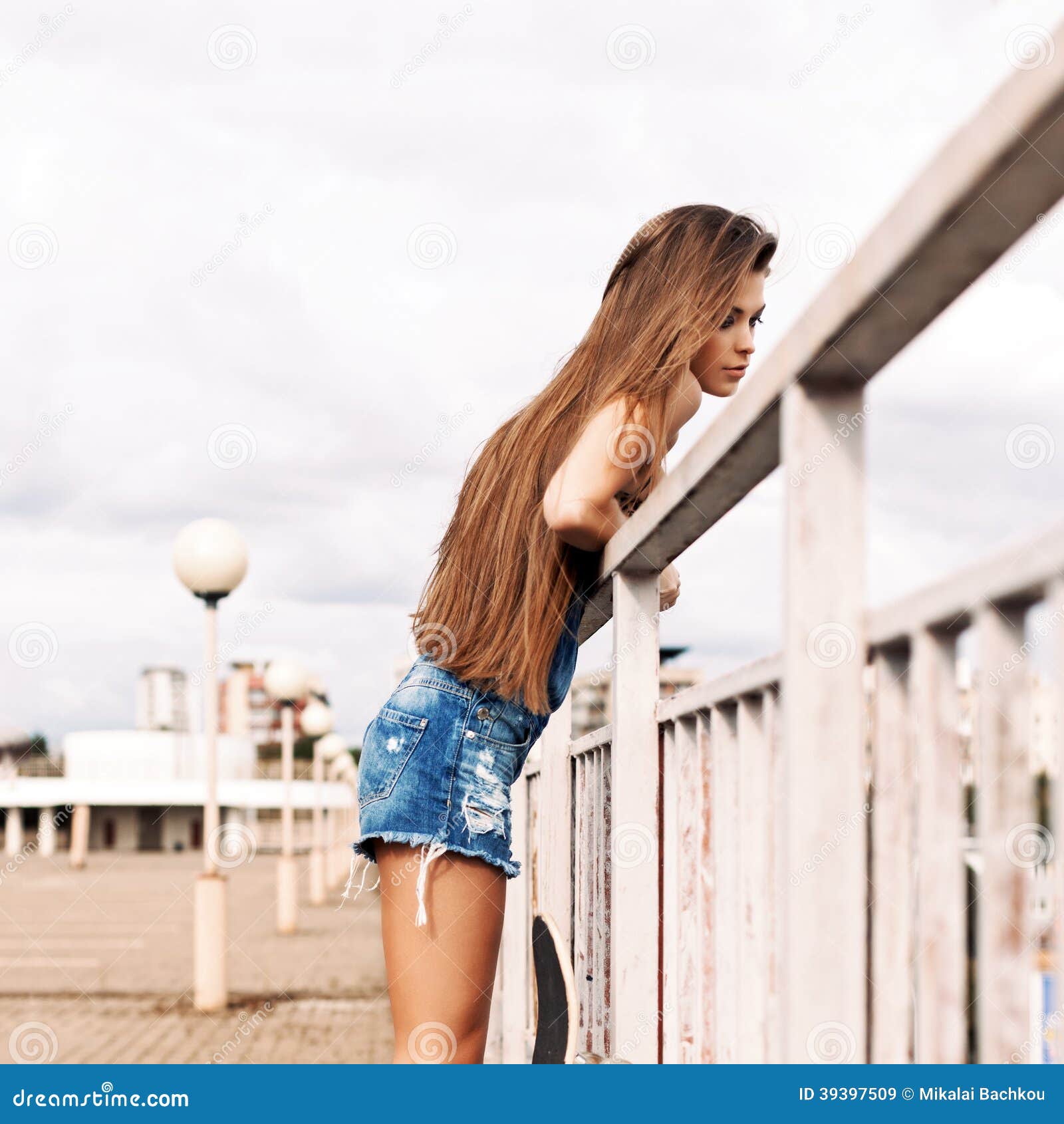 Beautiful Lady with Long Silky Hair in Denim Short Overalls Stock Image - Image of leisure, happiness: 39397509 Beautiful Lady with Long Silky Hair in Denim Short Overalls Stock Image - Image of leisure, happiness: 39397509