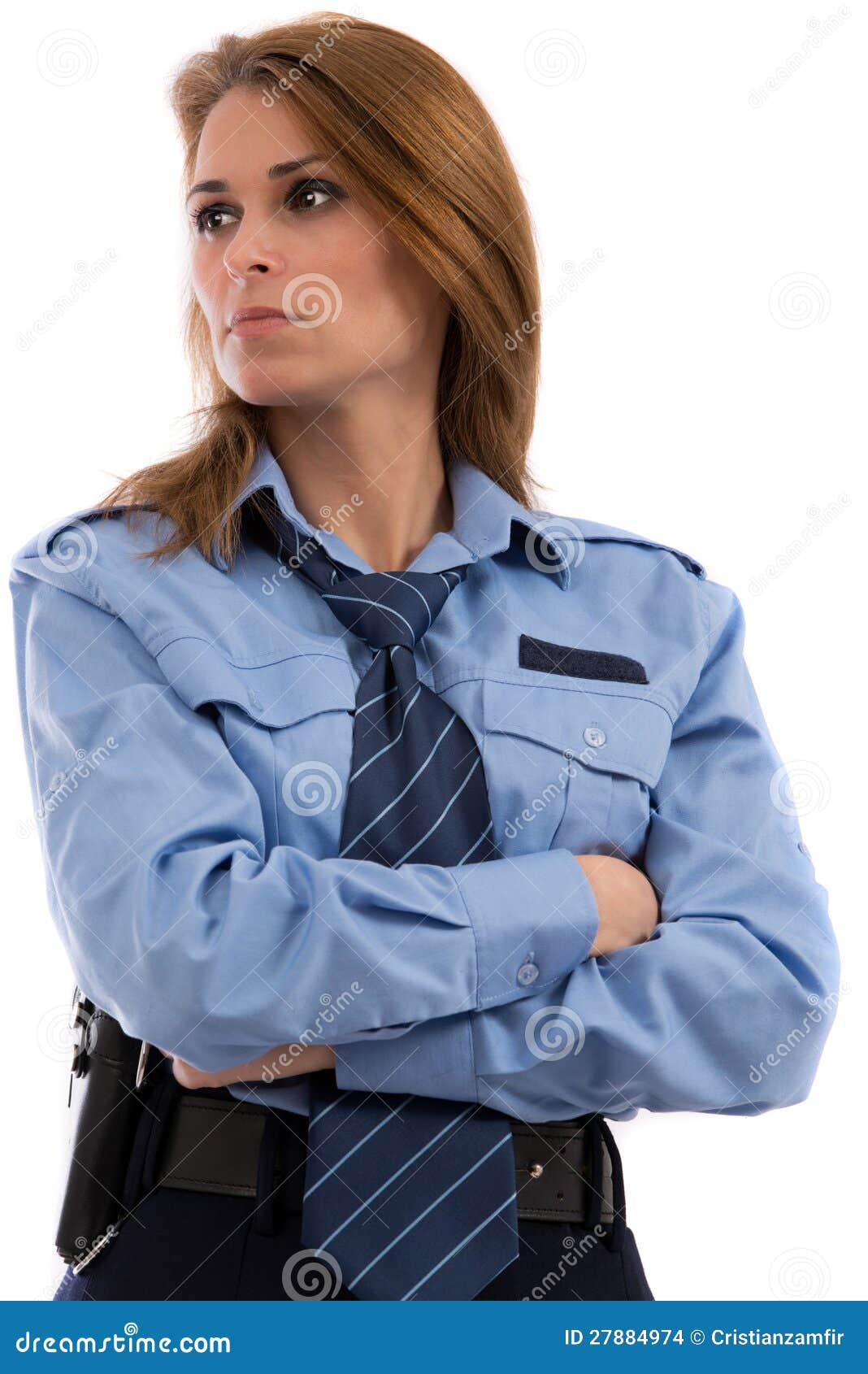 Beautiful Lady In A Uniform Of Police Officer Stock Images - Image