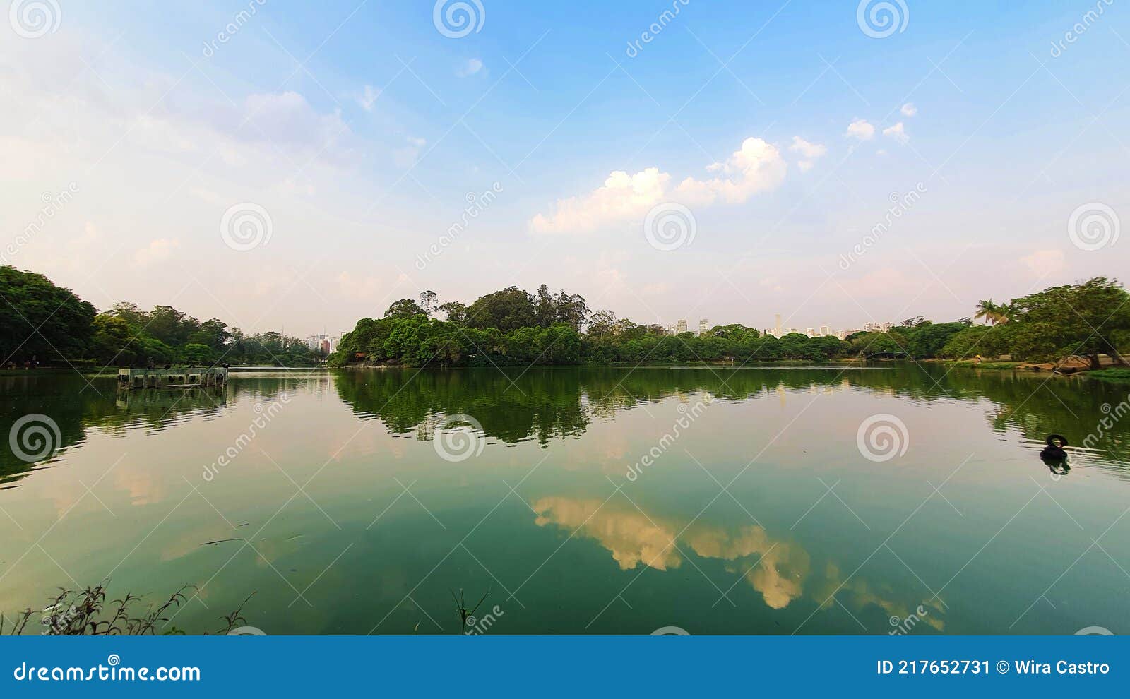 bela cena do lago do parque do ibirapuera em sÃÂ£o paulo, brasil, no final da tarde