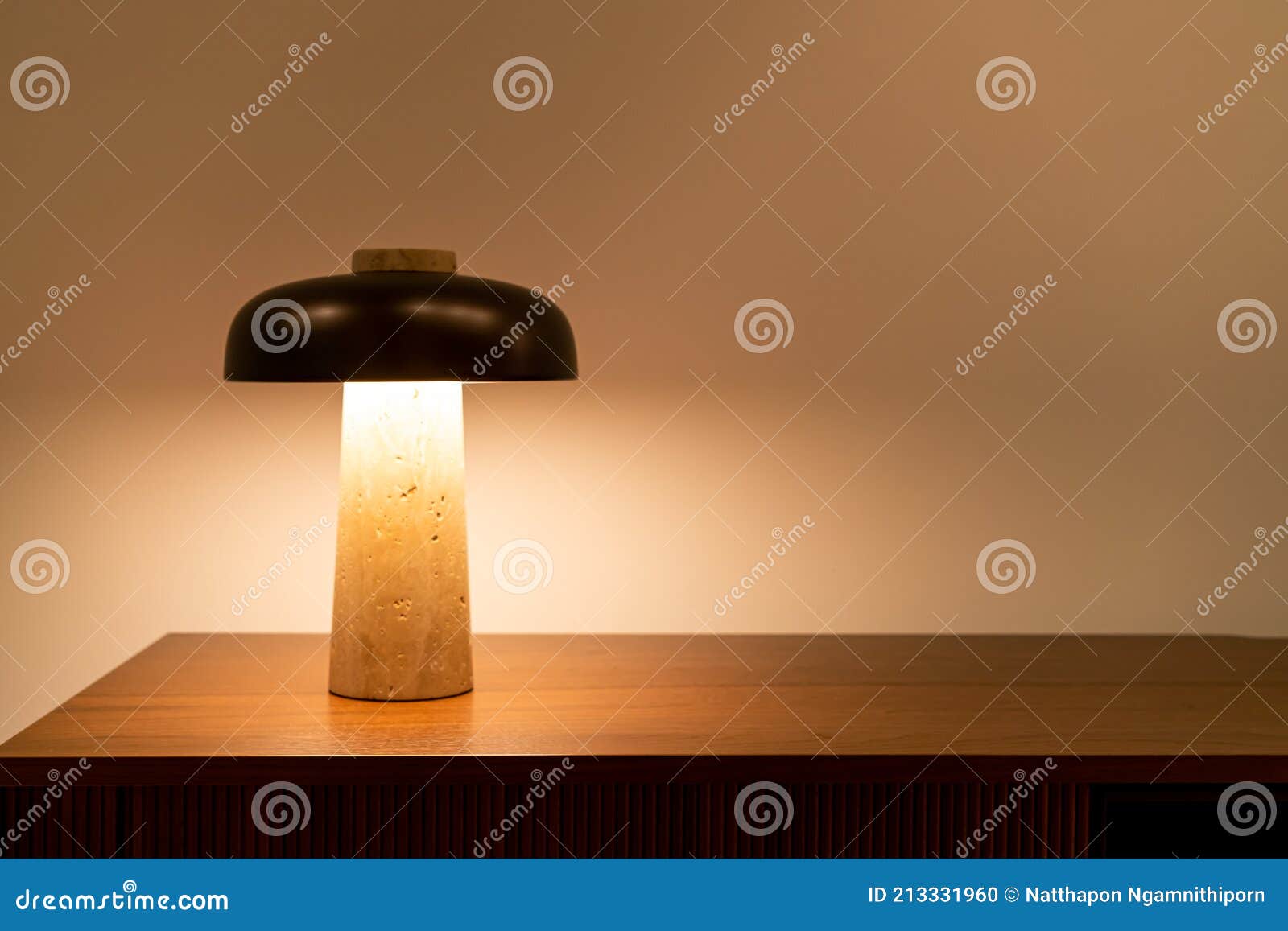 Beautiful Lamp with Lighting Stock Photo Image of black, glass 213331960