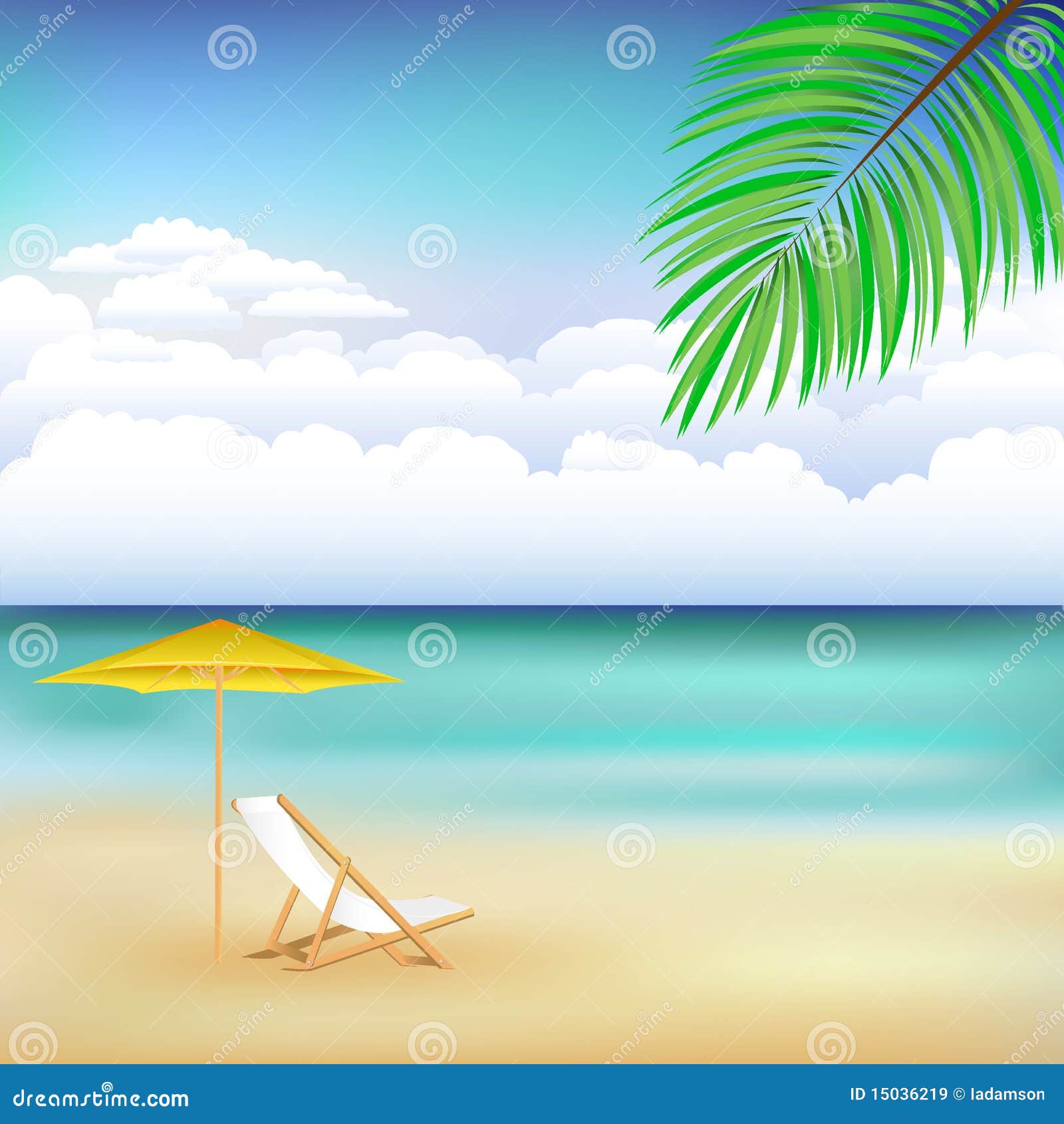Beautiful Landscape with Beach. Vector Stock Vector - Illustration of