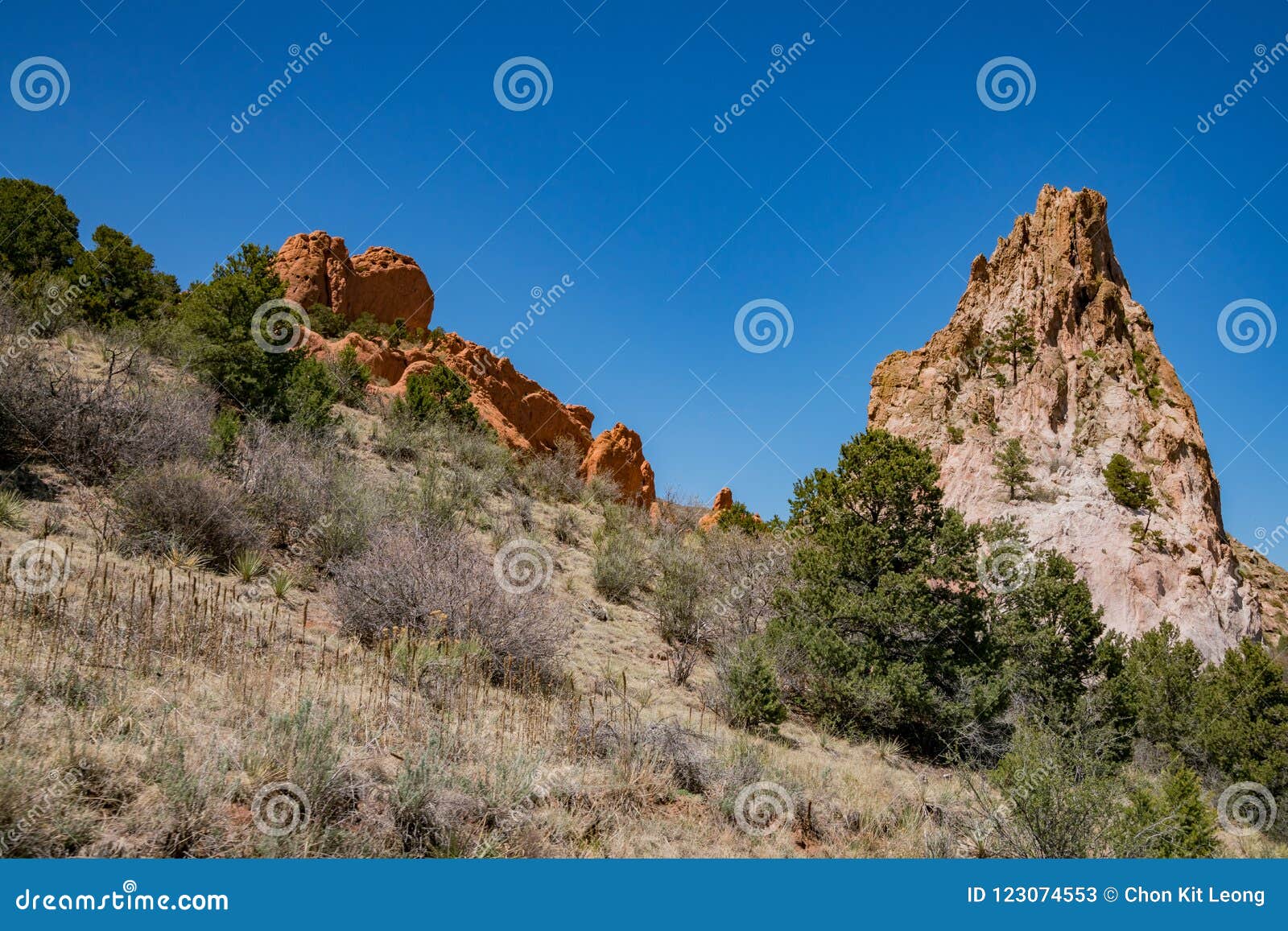 Beautiful Landscape Of The Famous Garden Of The Gods Stock Image