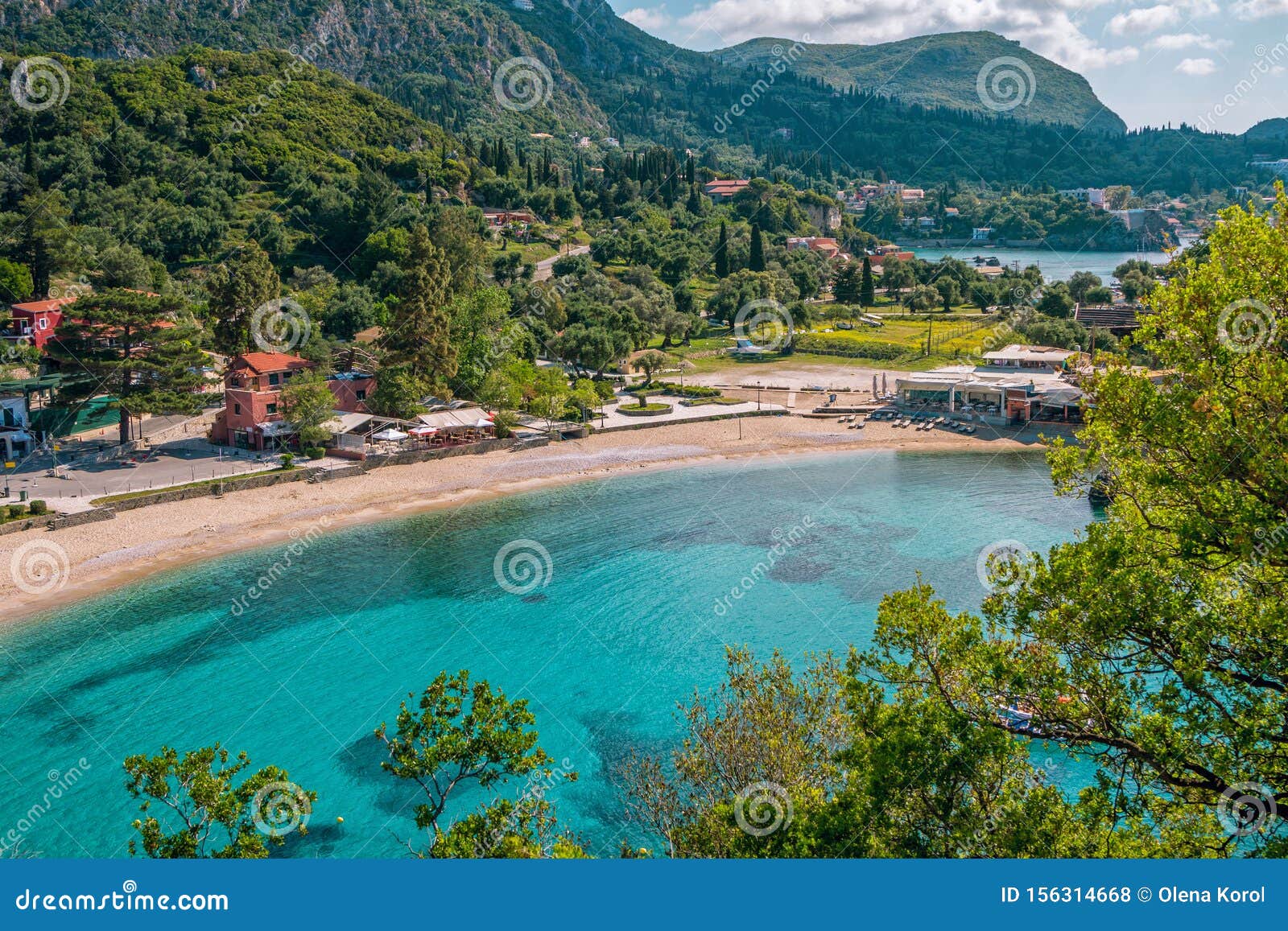 Beautiful Landscape With Sealagoon Mountains And Cliffs Beach And