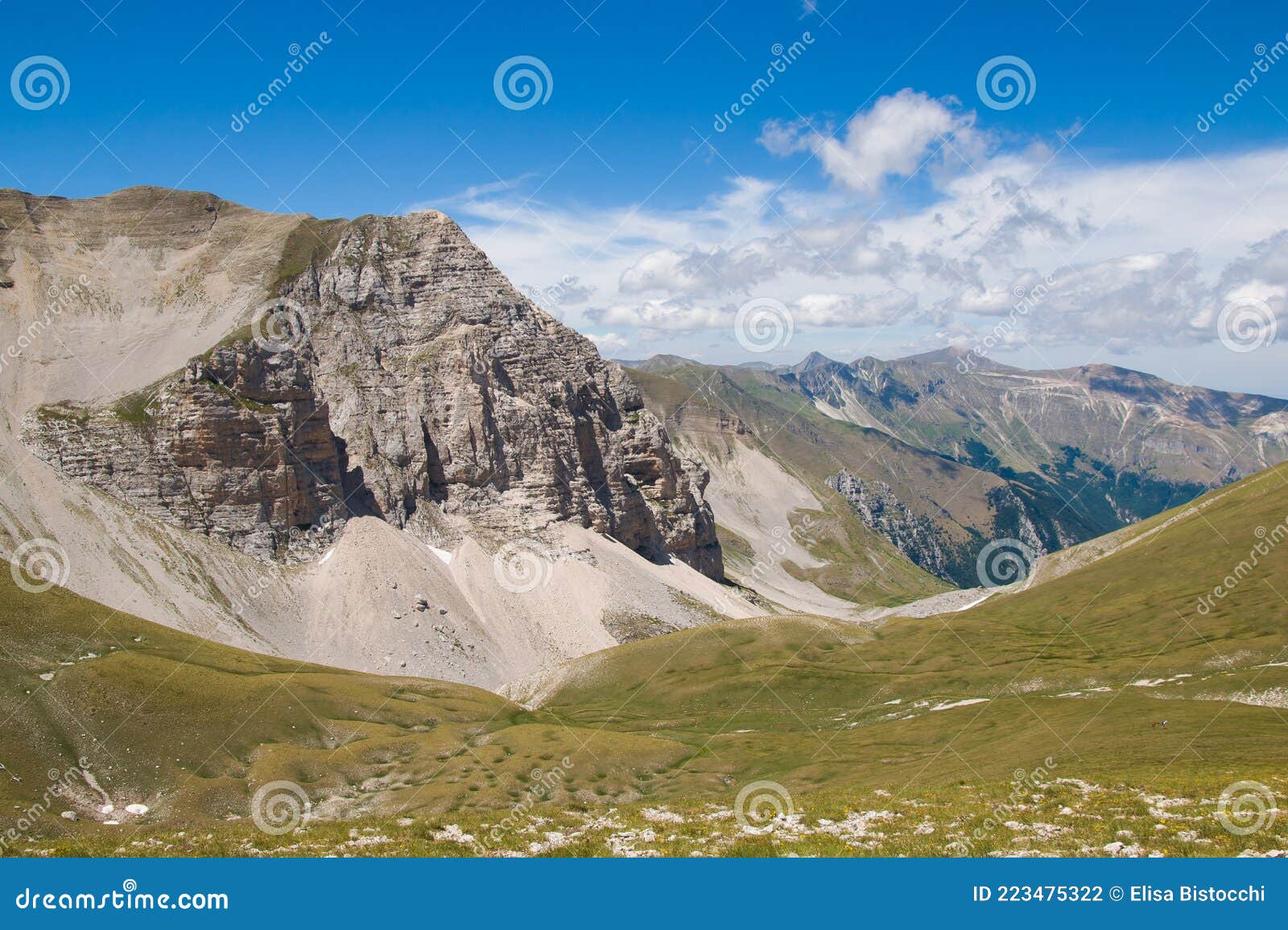 beautiful landscape summit of mount vettore, one of the highest peaks of the apennines with its 2,476 meters