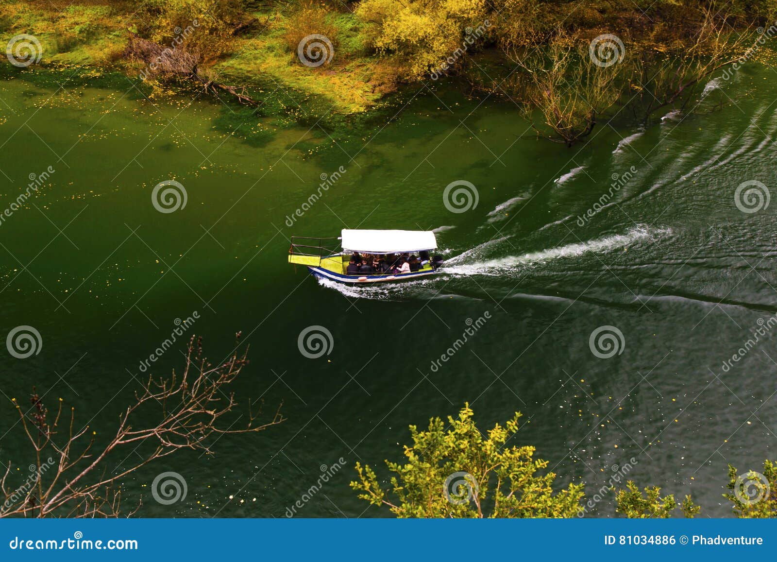 Beautiful Landscape View with Boat on the River Stock Photo - Image of ...