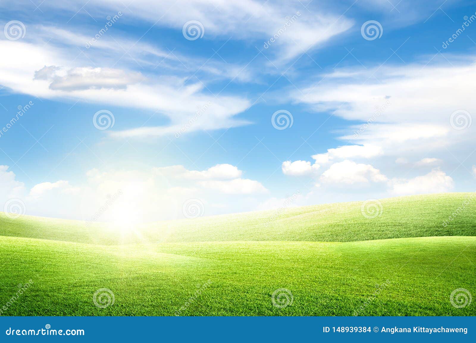 Hill stock image. Image of field, blue, freshness, cloudscape - 13264359