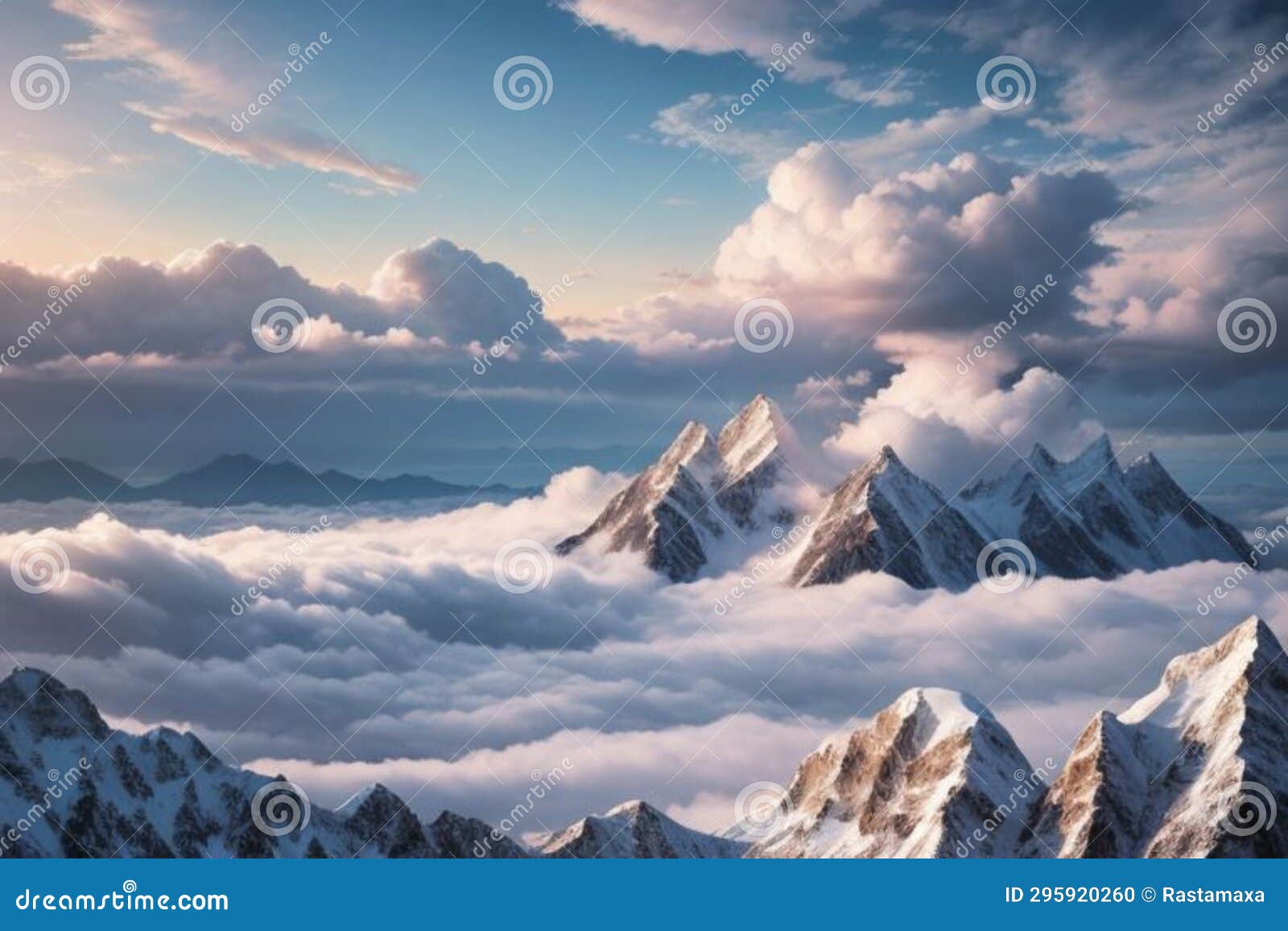 beautiful landscape with a winter theme, clouds, forest, mountains, ai generate