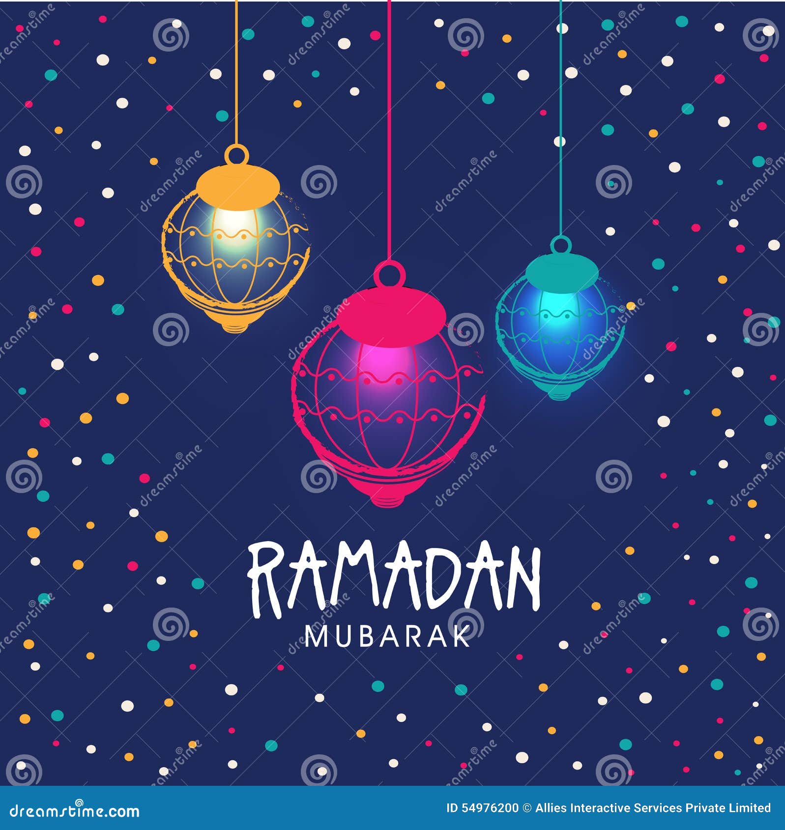 Beautiful Lanterns For Ramadan Mubarak Celebration. Stock 