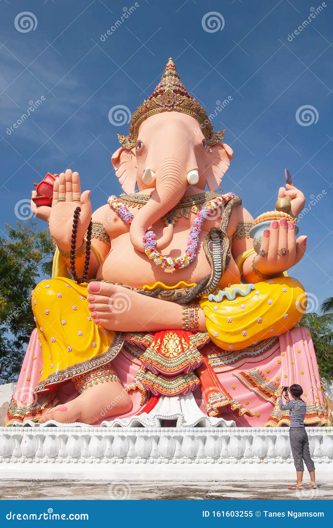 Beautiful Large Statue of Lord Ganesha, Female Asian Standing and ...