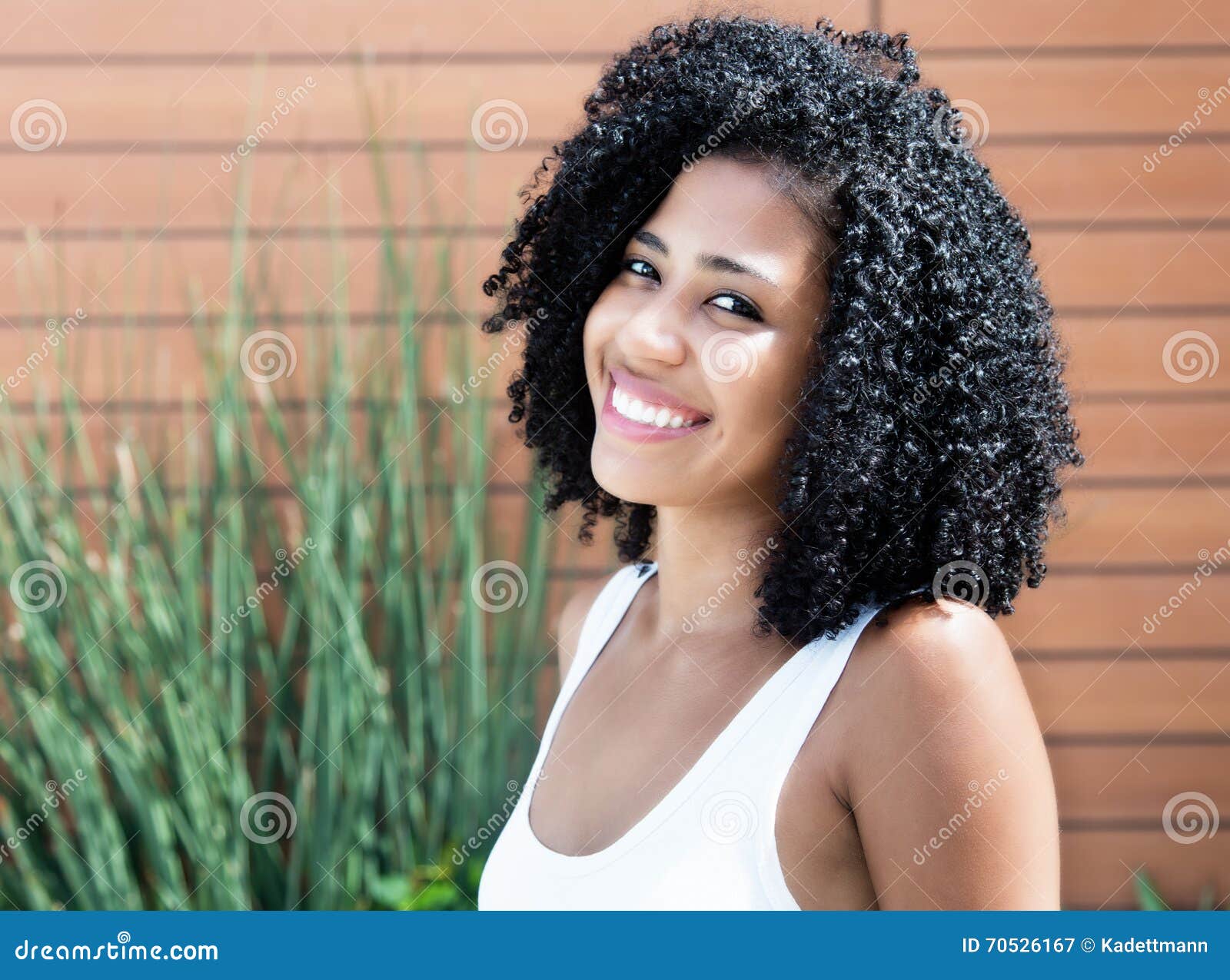 Beautiful Latin Woman With Curly Black Hair Stock Image Image Of