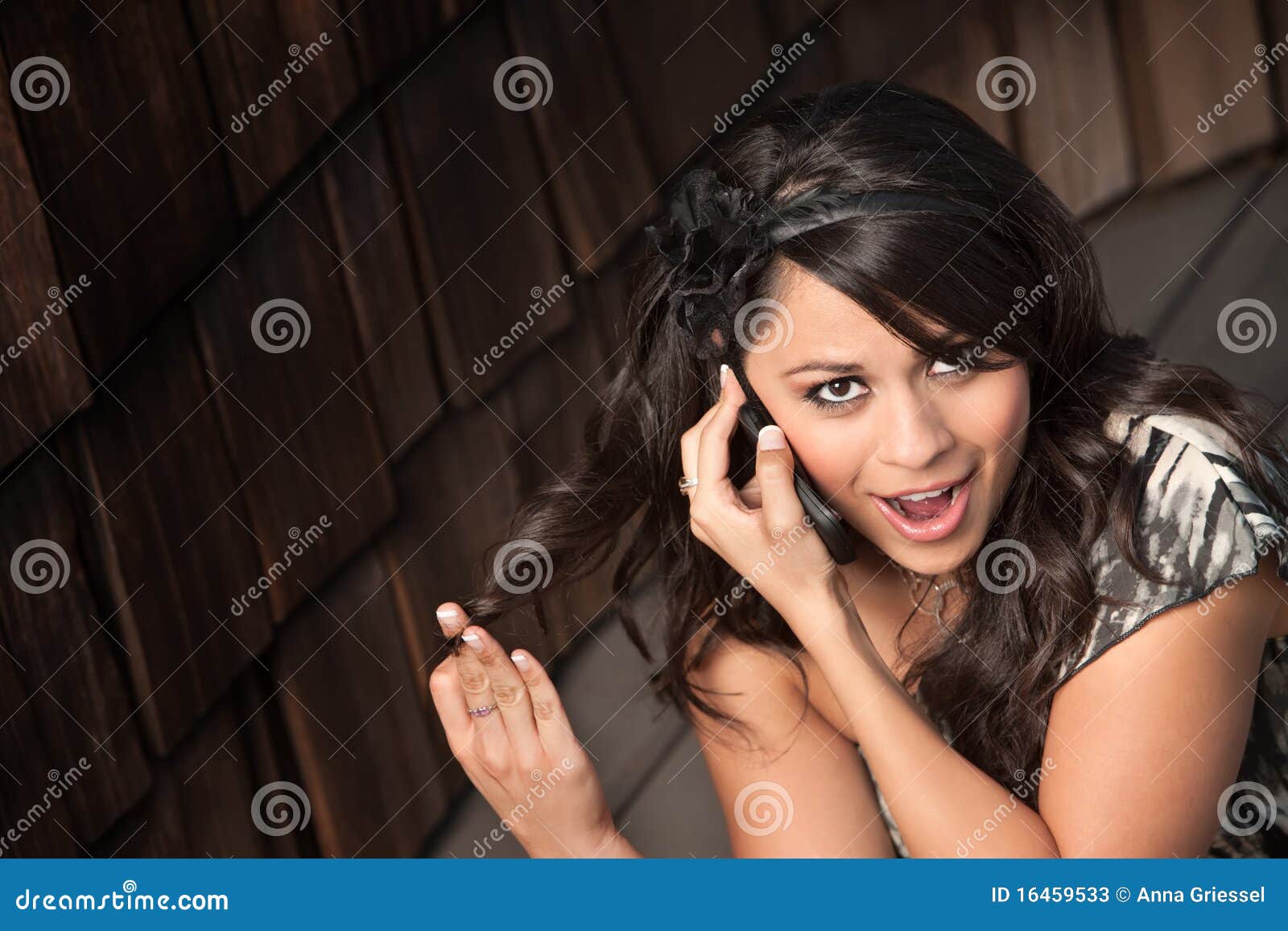 Beautiful Latina Woman On Cell Phone Stock Image Image Of Pull Adult 