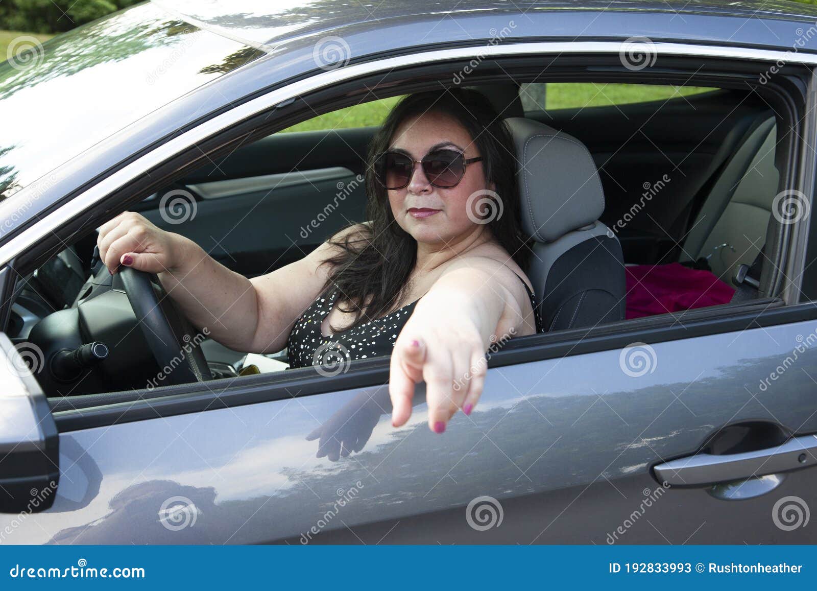 Latina In A Car