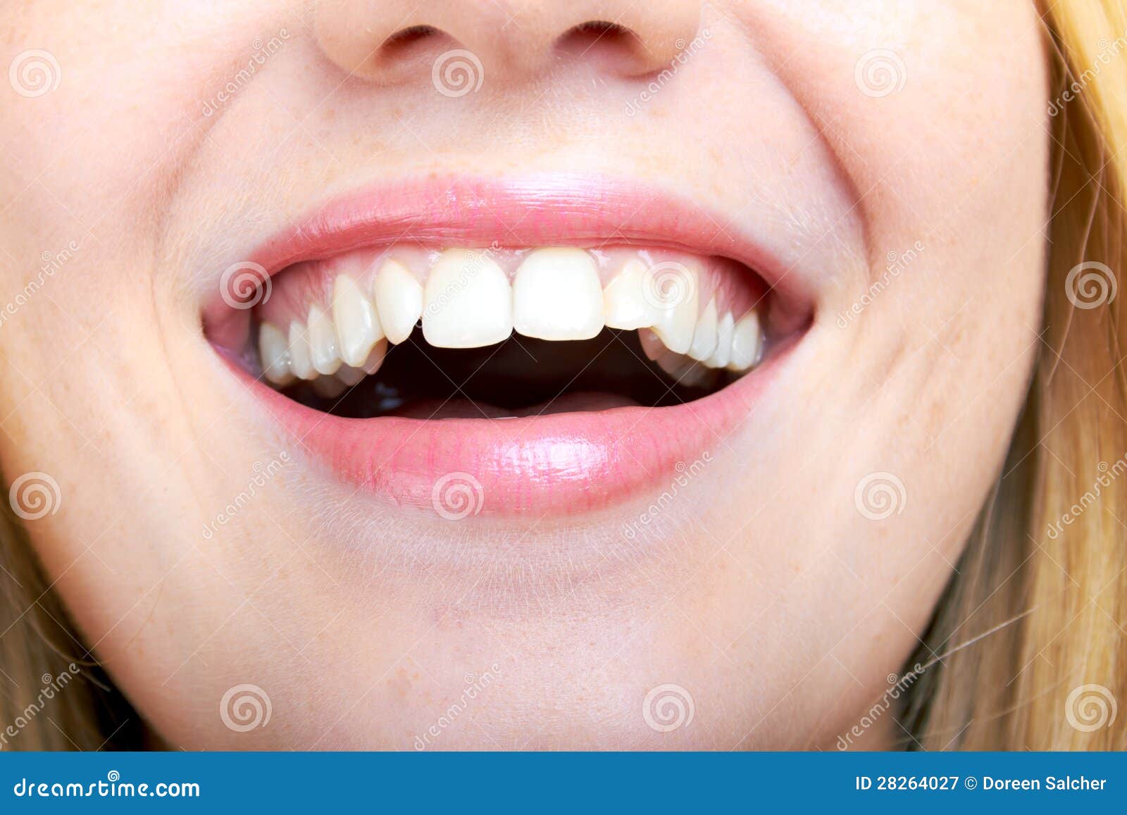Beautiful Laughing Mouth Of A Woman Royalty Free Stock Photography