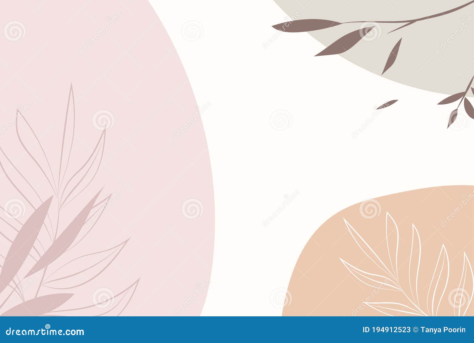 Beautiful Leaves with Pastel Background. Stock Vector Illustration of