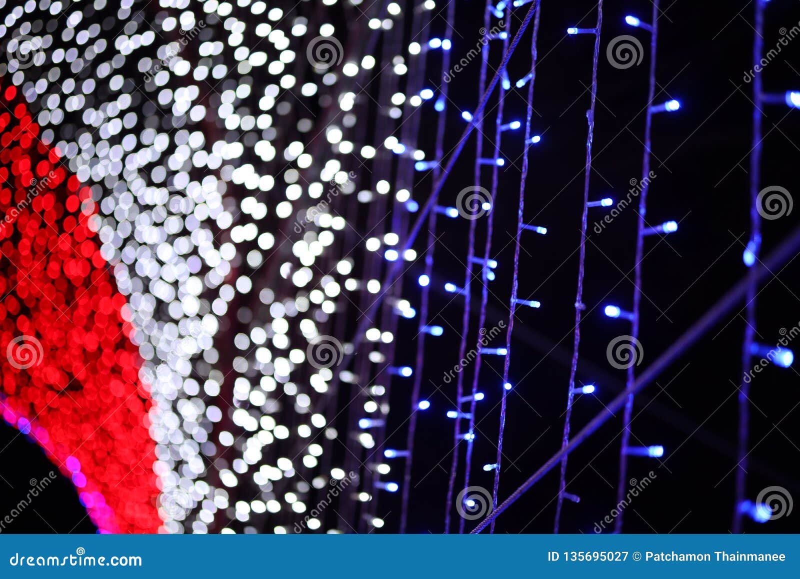 Beautiful Light, Decorate the Tree at Night Stock Image Image of