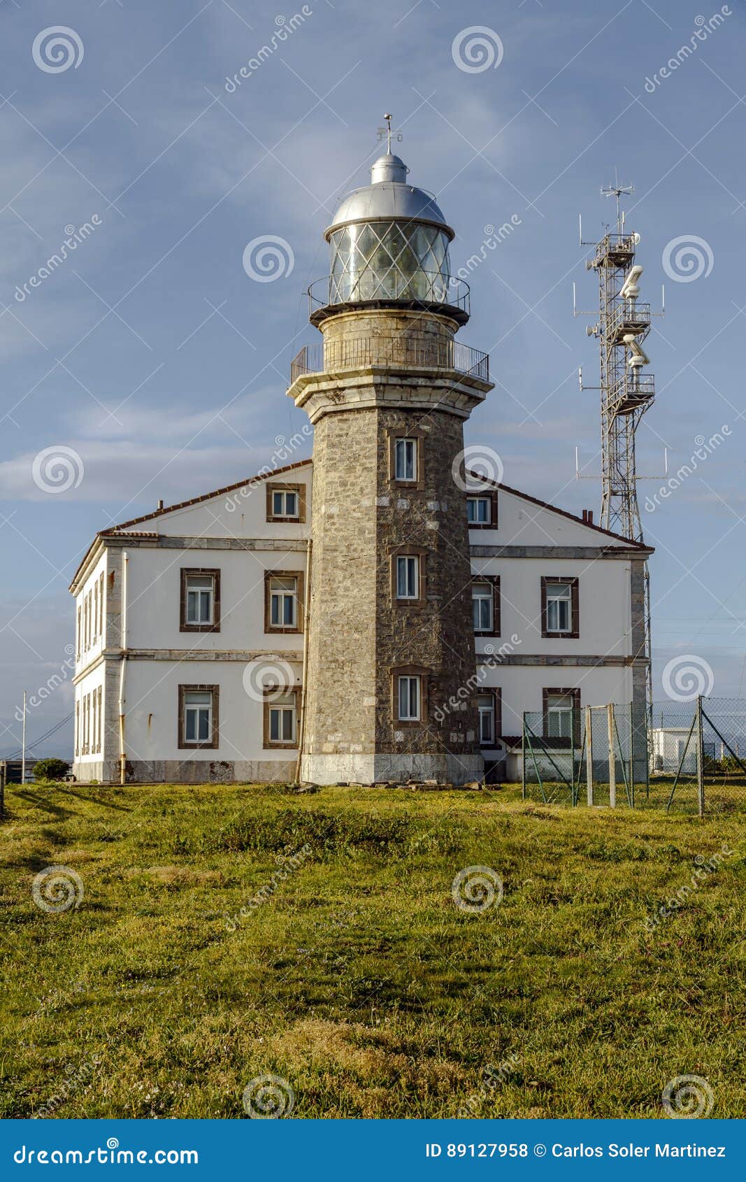 beautiful lighthouse in asturias in northern spain bay of biscay