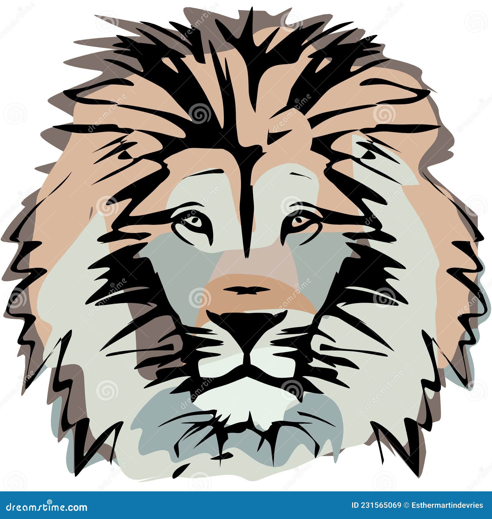 Beautiful Lion Abstract Art Illustration Head Stock Illustration -  Illustration of abstract, lion: 231565069