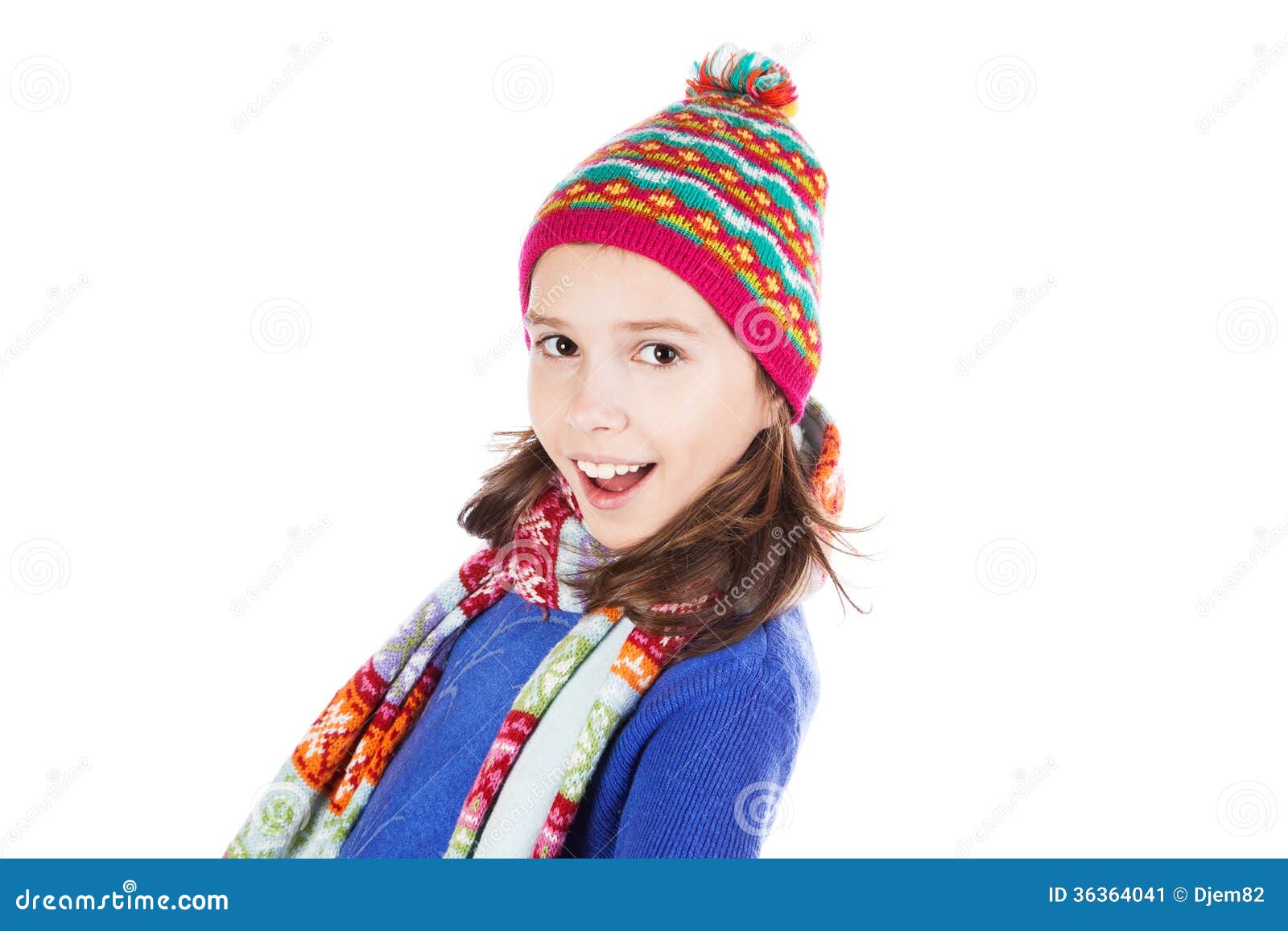 Beautiful Little Girl in Cap and Scarf Stock Image - Image of people ...