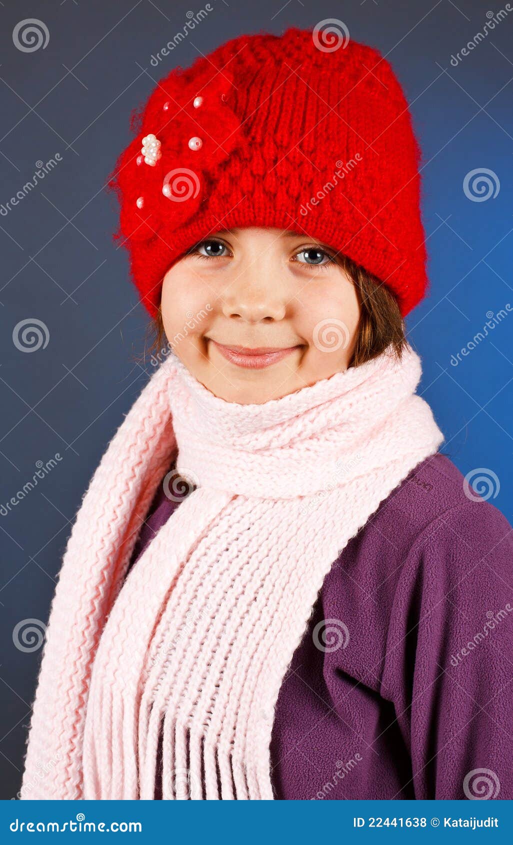 Beautiful Little Girl in Winter Outfit Stock Photo - Image of portrait ...