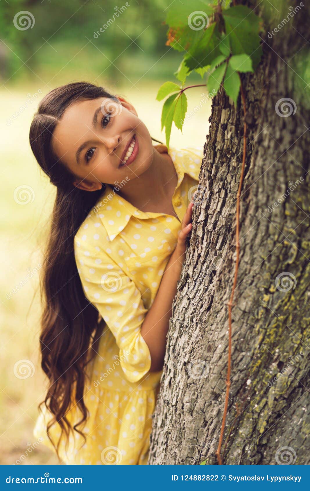 Cute Little Girl Out in Nature. Stock Photo - Image of beauty ...