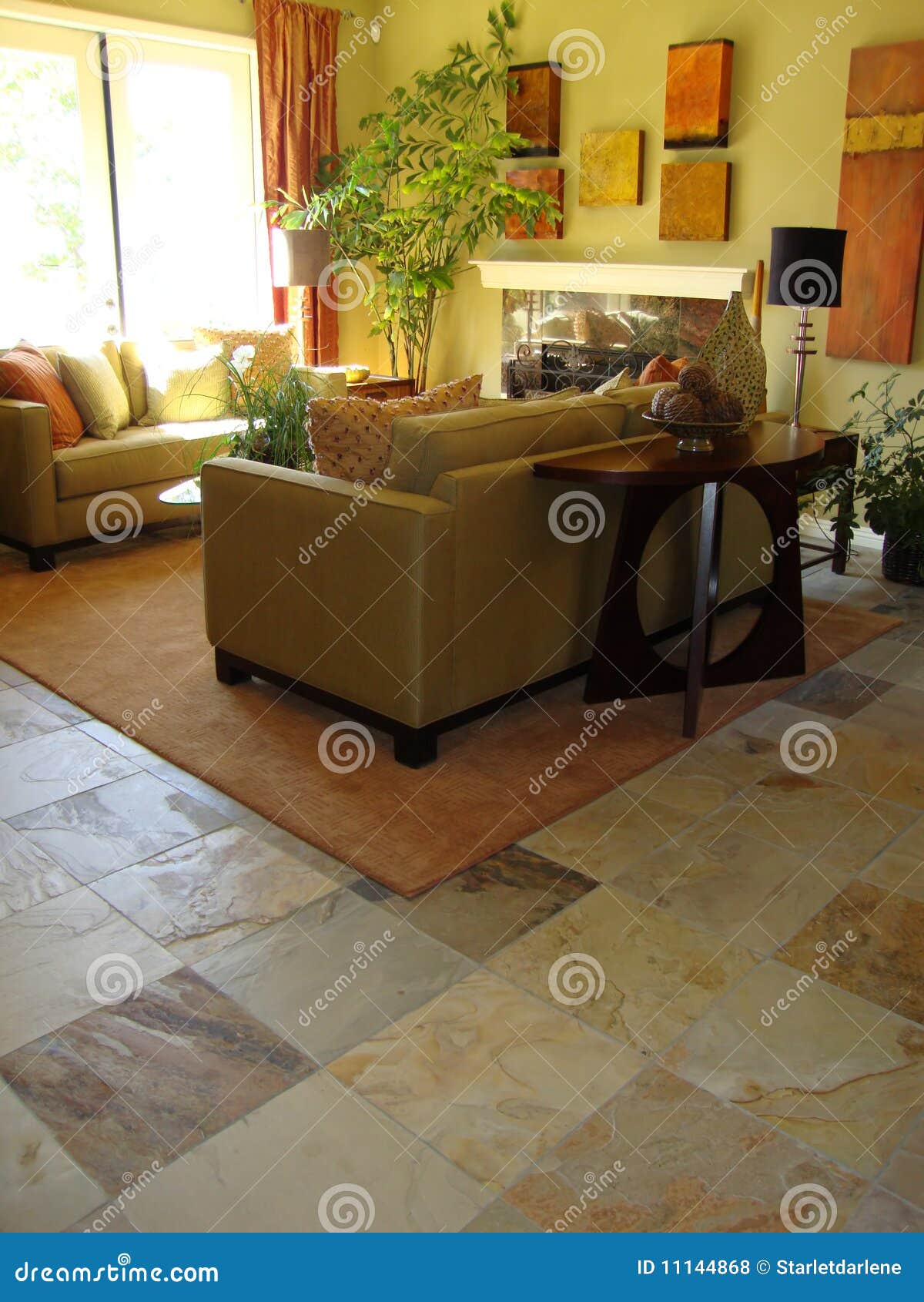 Beautiful Living Room Stock Photo Image Of Tree Fireplace 11144868