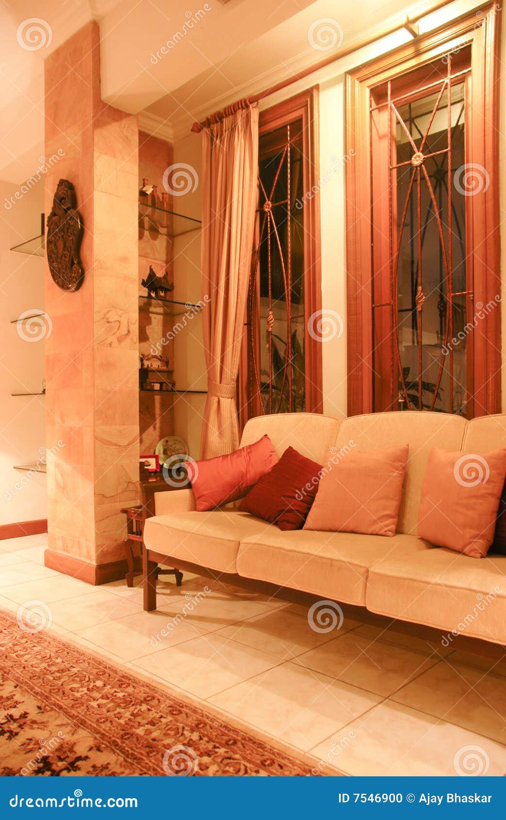 Beautiful living room stock photo. Image of design, cushion 7546900