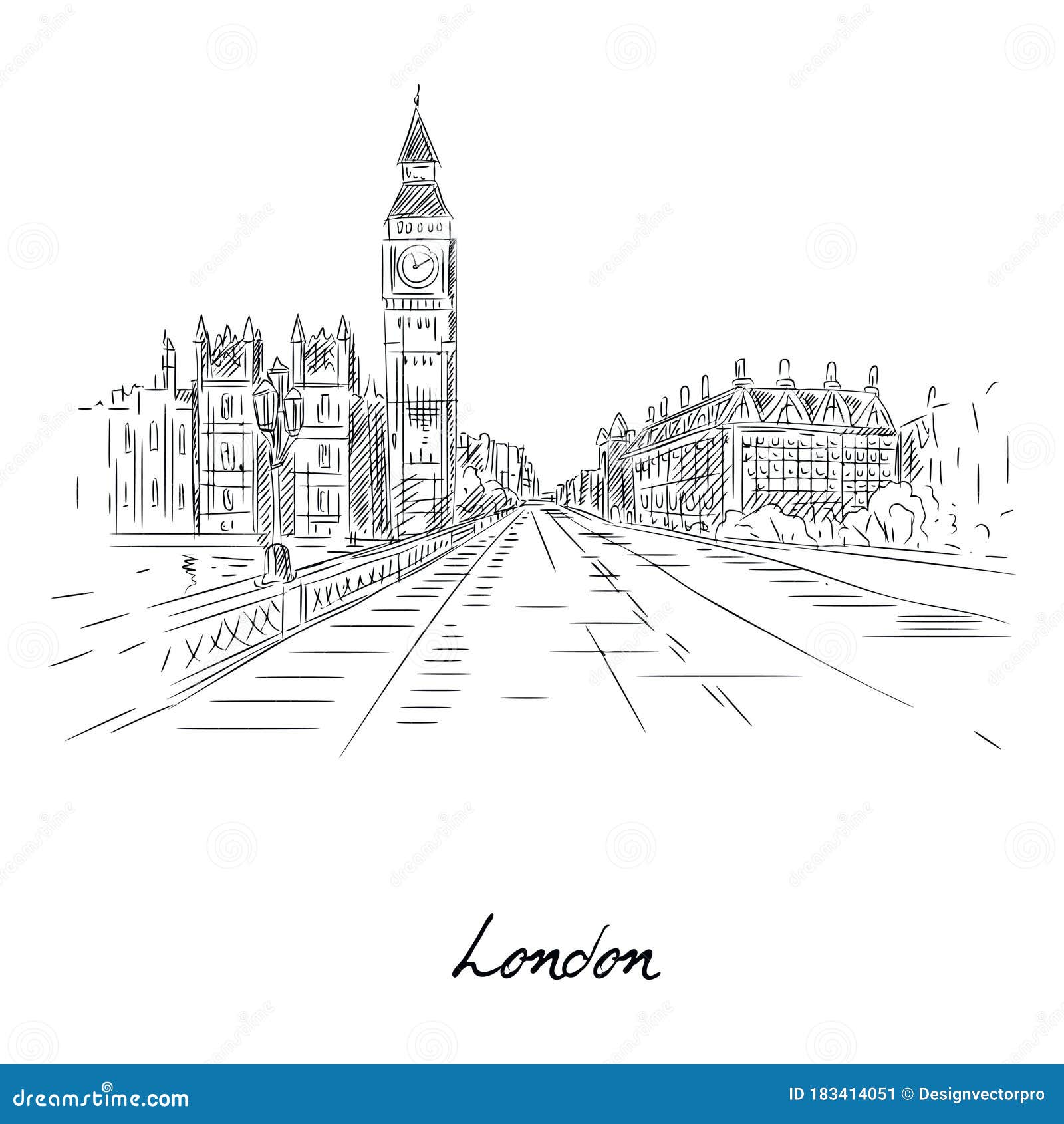 Original Drawing of St Pauls and the City of London skyline
