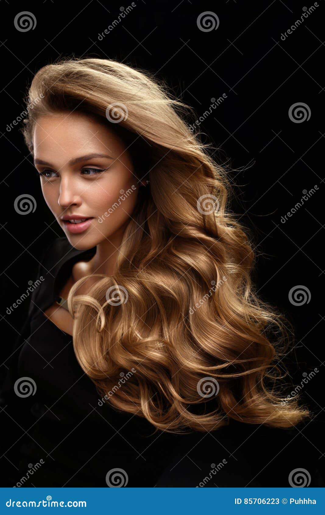 Beautiful Long Hair. Woman Model with Blonde Curly Hair Stock Image - Image  of beautiful, blonde: 85706223