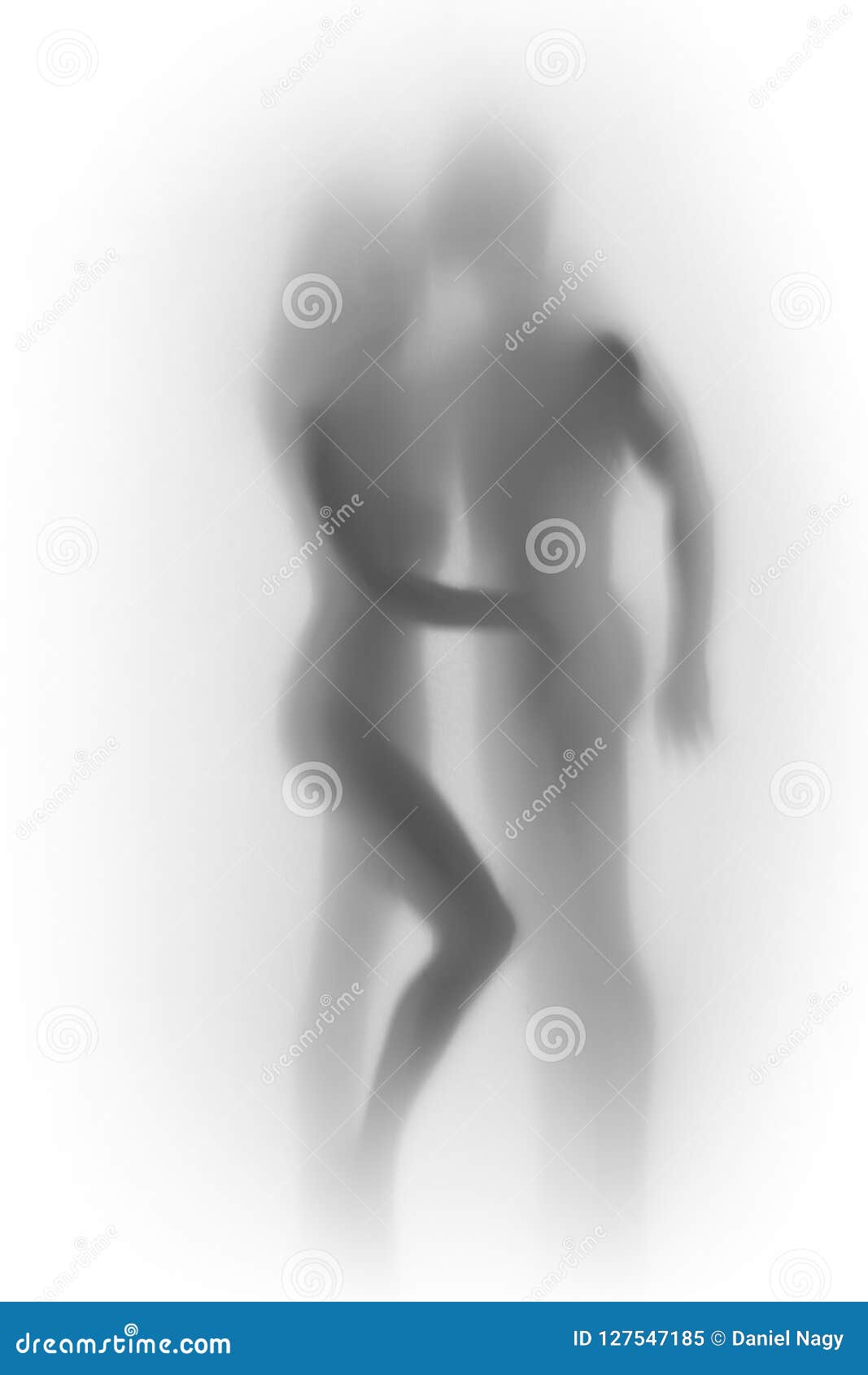 beautiful lover couple, woman and a male human body silhouette together.